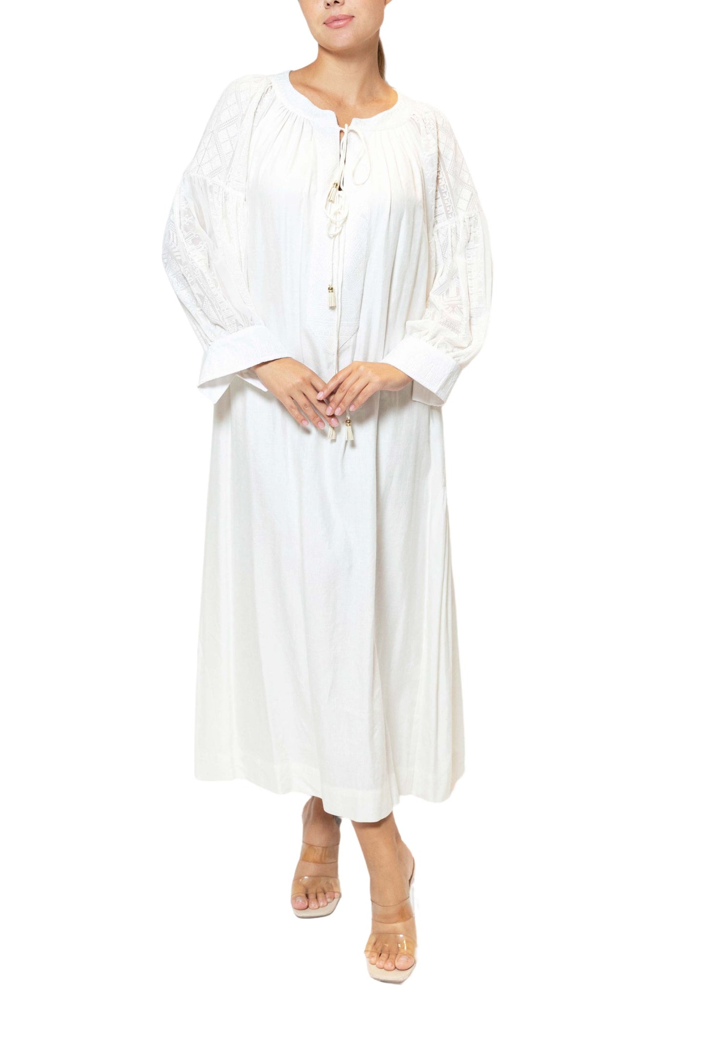 Calypso Pearl Midi Dress in Linen