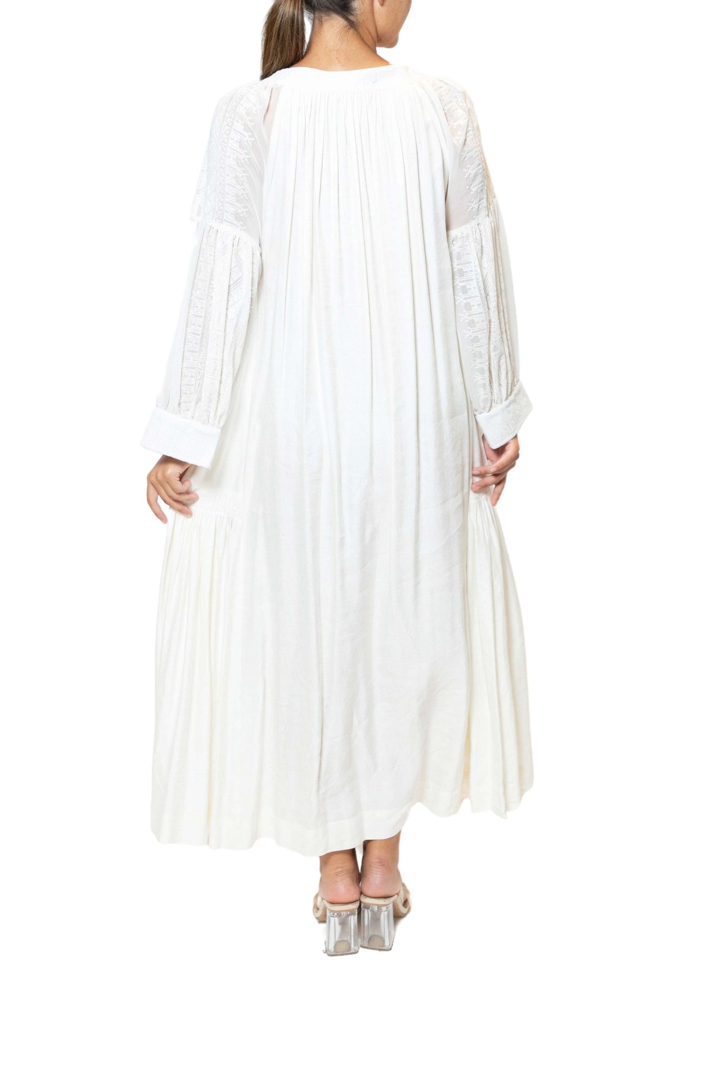 Calypso Pearl Midi Dress in Linen
