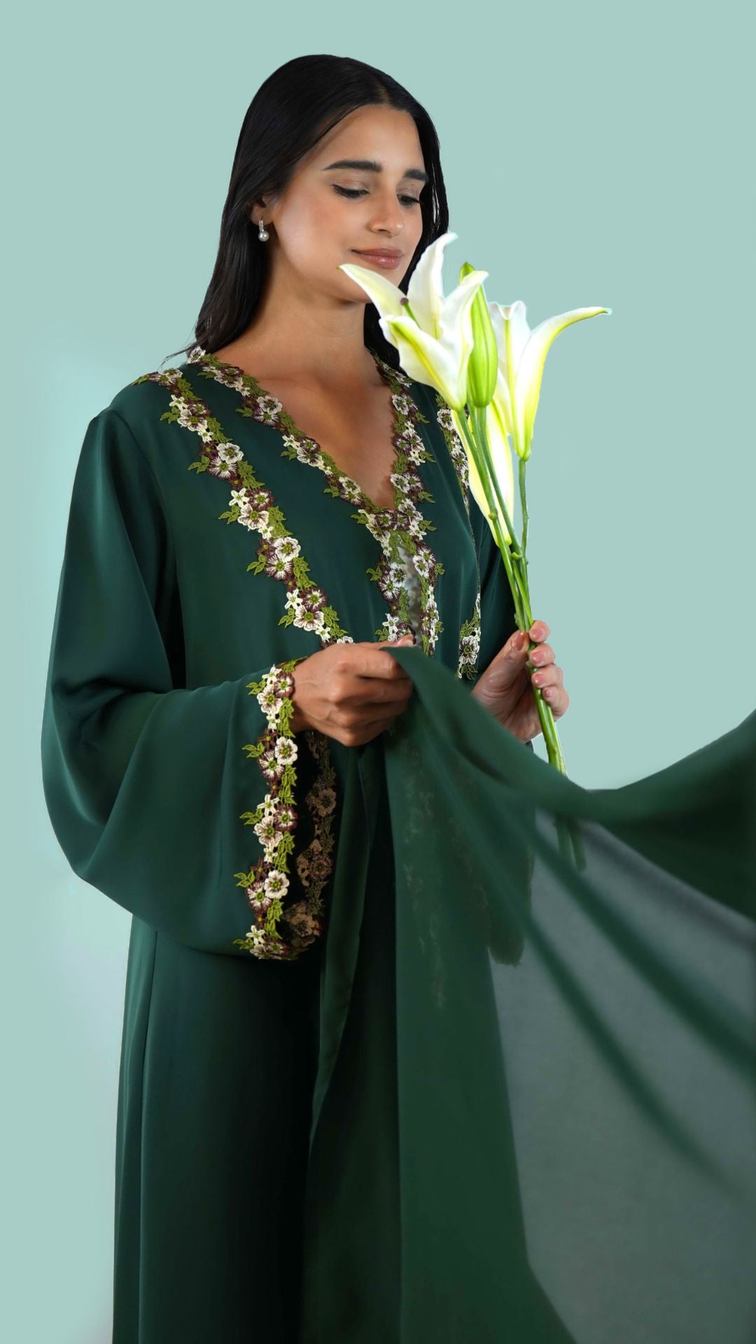 Sabah Moss Abaya Set