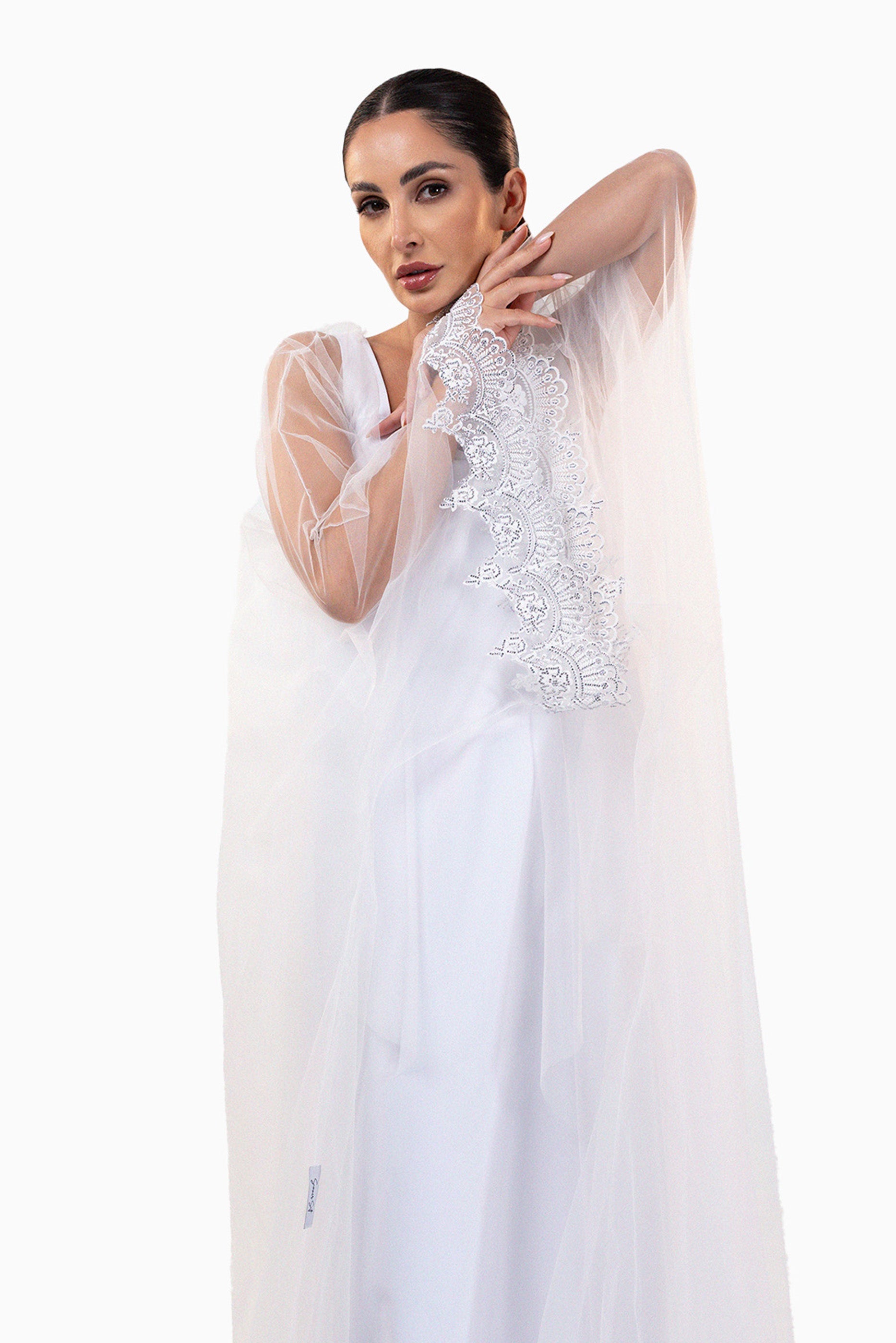 Lucia Opal - Sheer Organza Occasion Abaya
