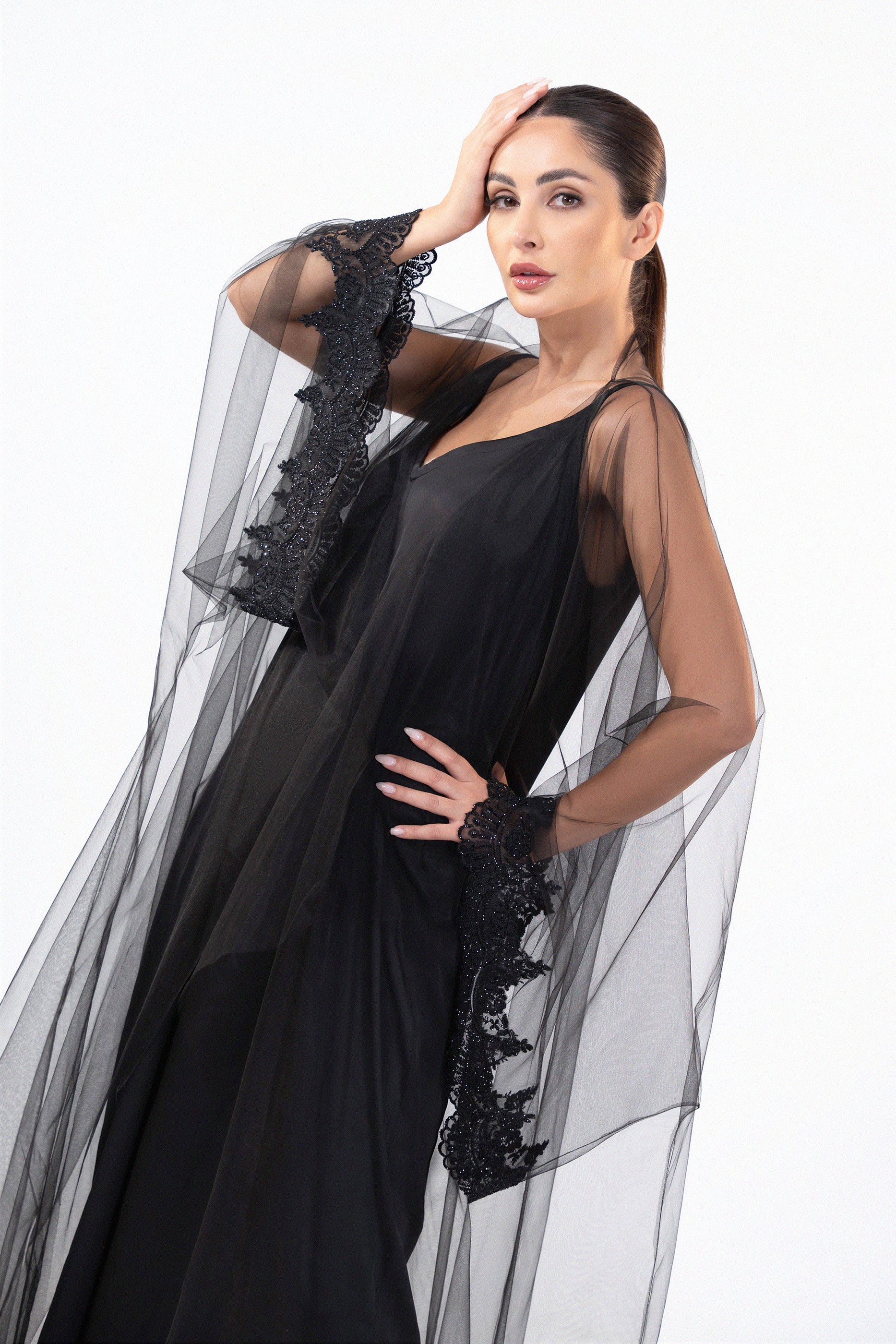 Lucia Tar - Sheer Organza Occasion Abaya