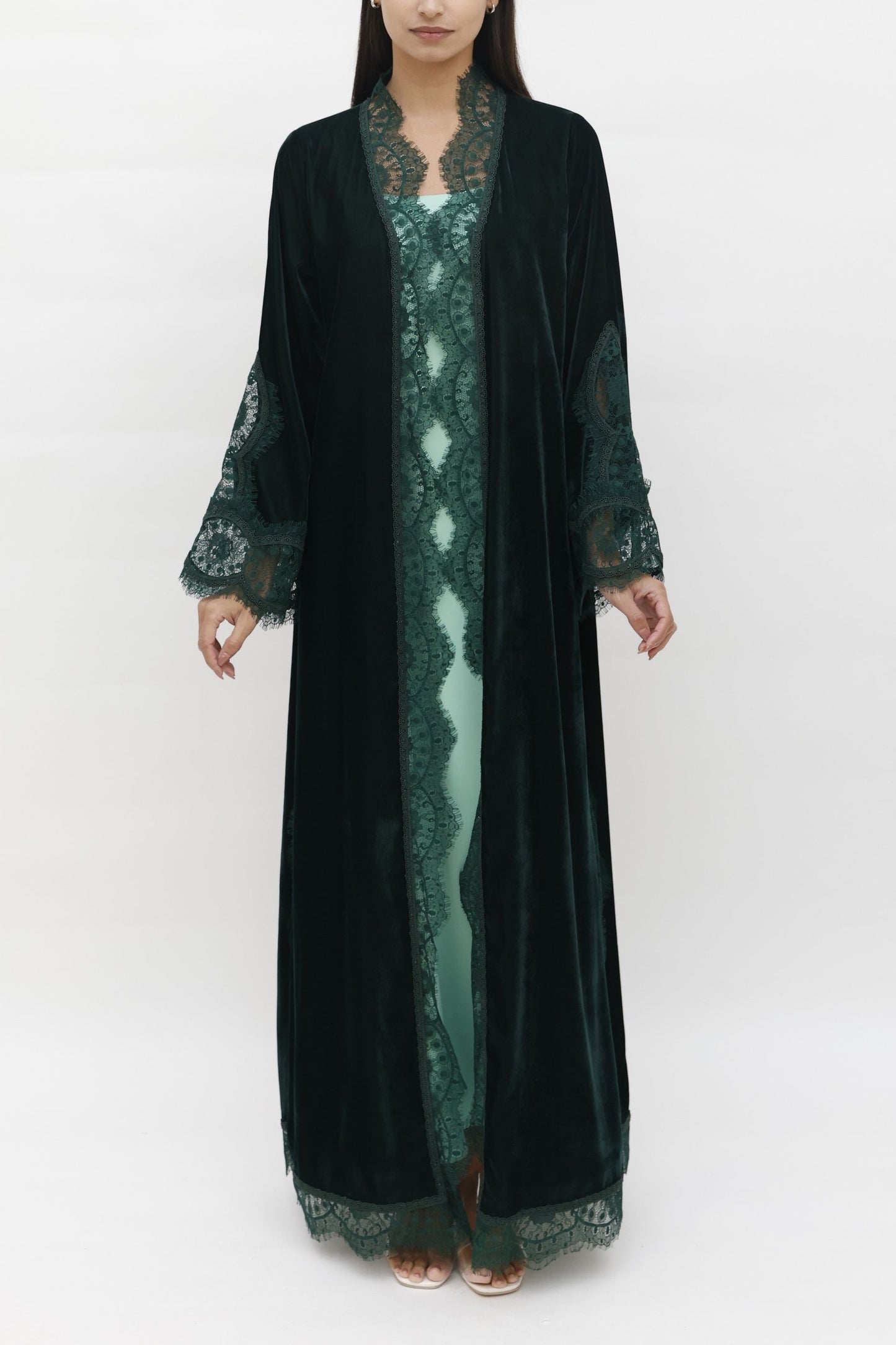 Hayan Moss Abaya Set