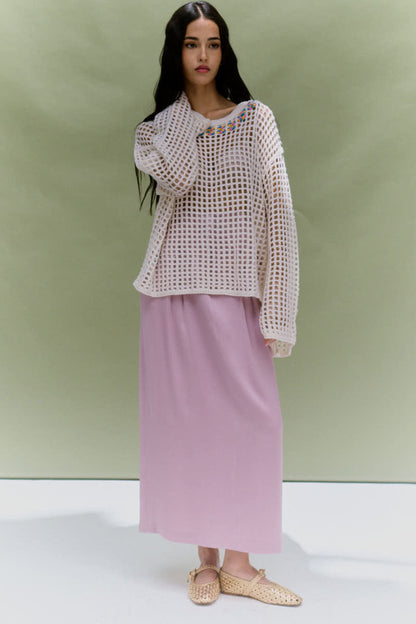 Pion Plum Skirt in Silk