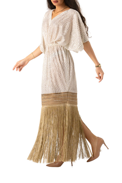 Ross Pearl Dress Kaftan in Georgette Chiffon