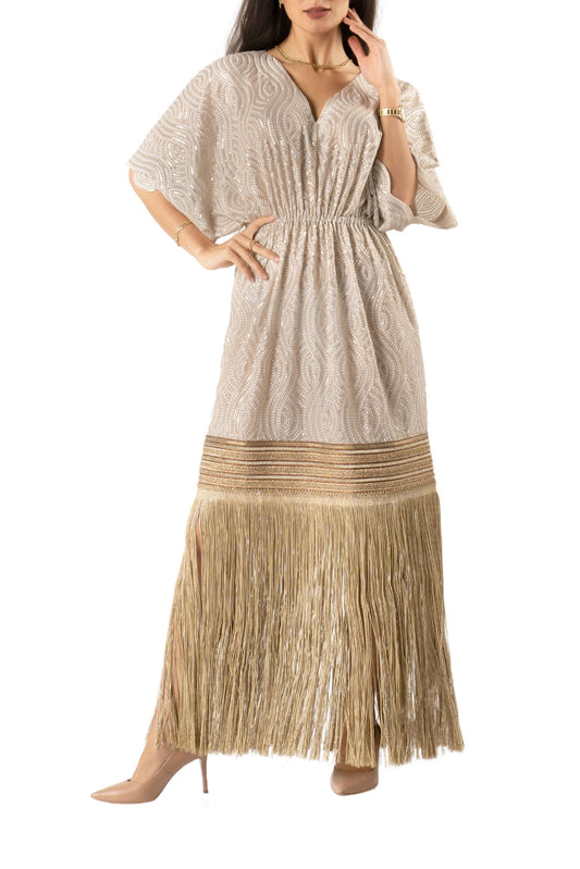 Ross Sand Dress Kaftan in Georgette Chiffon