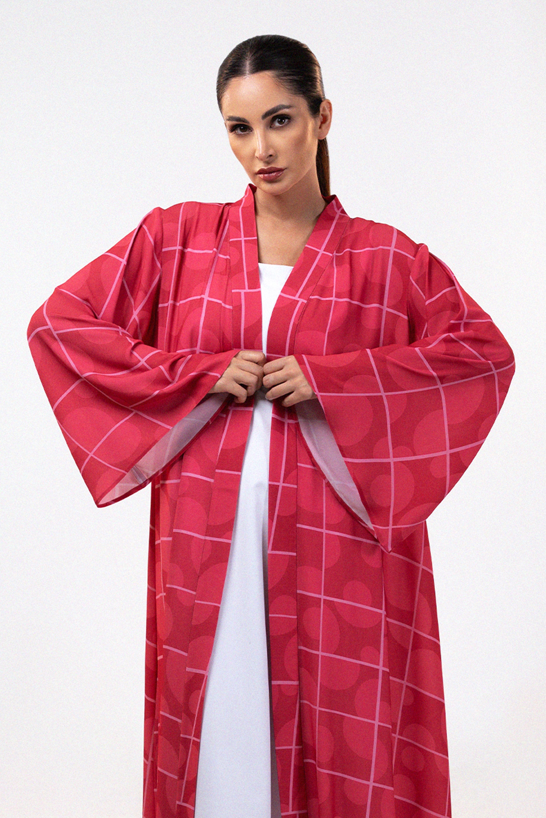 Orb Plum - Geometric Printed Abaya