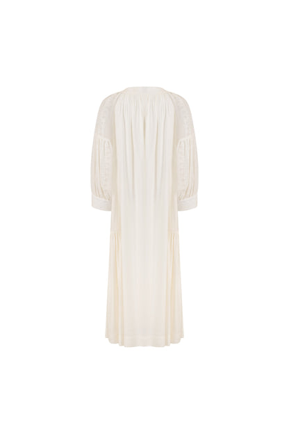 Calypso Pearl Midi Dress in Linen