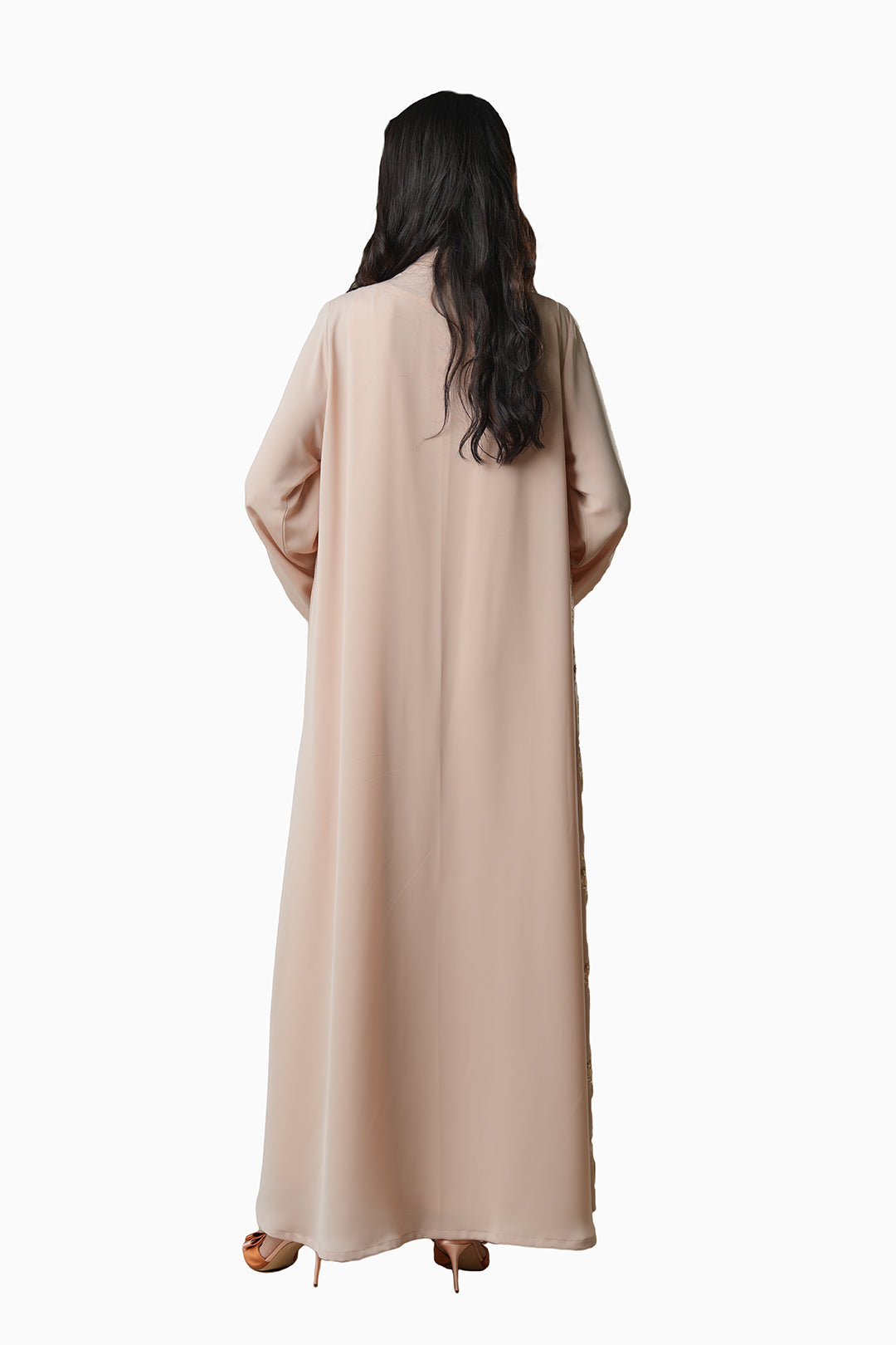 Nisha Beige - Soft Crepe Fabric with Embroidery Abaya