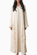 Rania Beige – Soft Crepe Embroidered Abaya