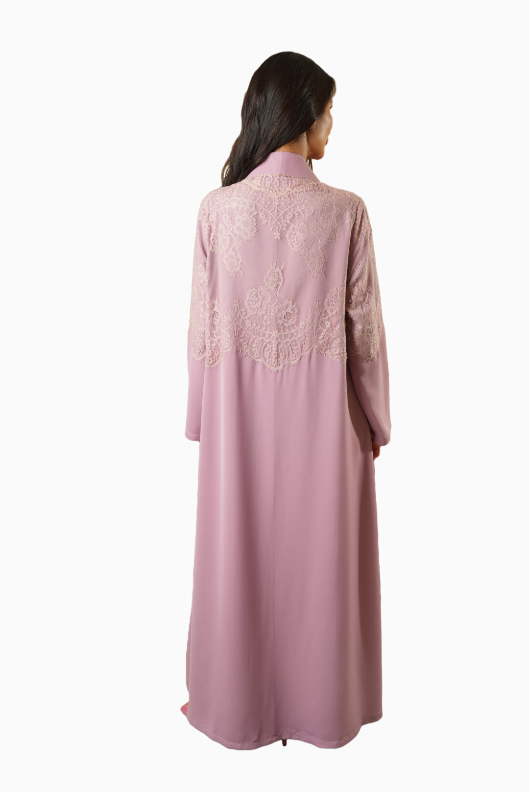 Dana Rose – Soft Crepe Fabric with French Lace Abaya