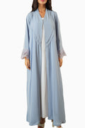 Freya Sky – Soft Crepe Layered Lace Abaya