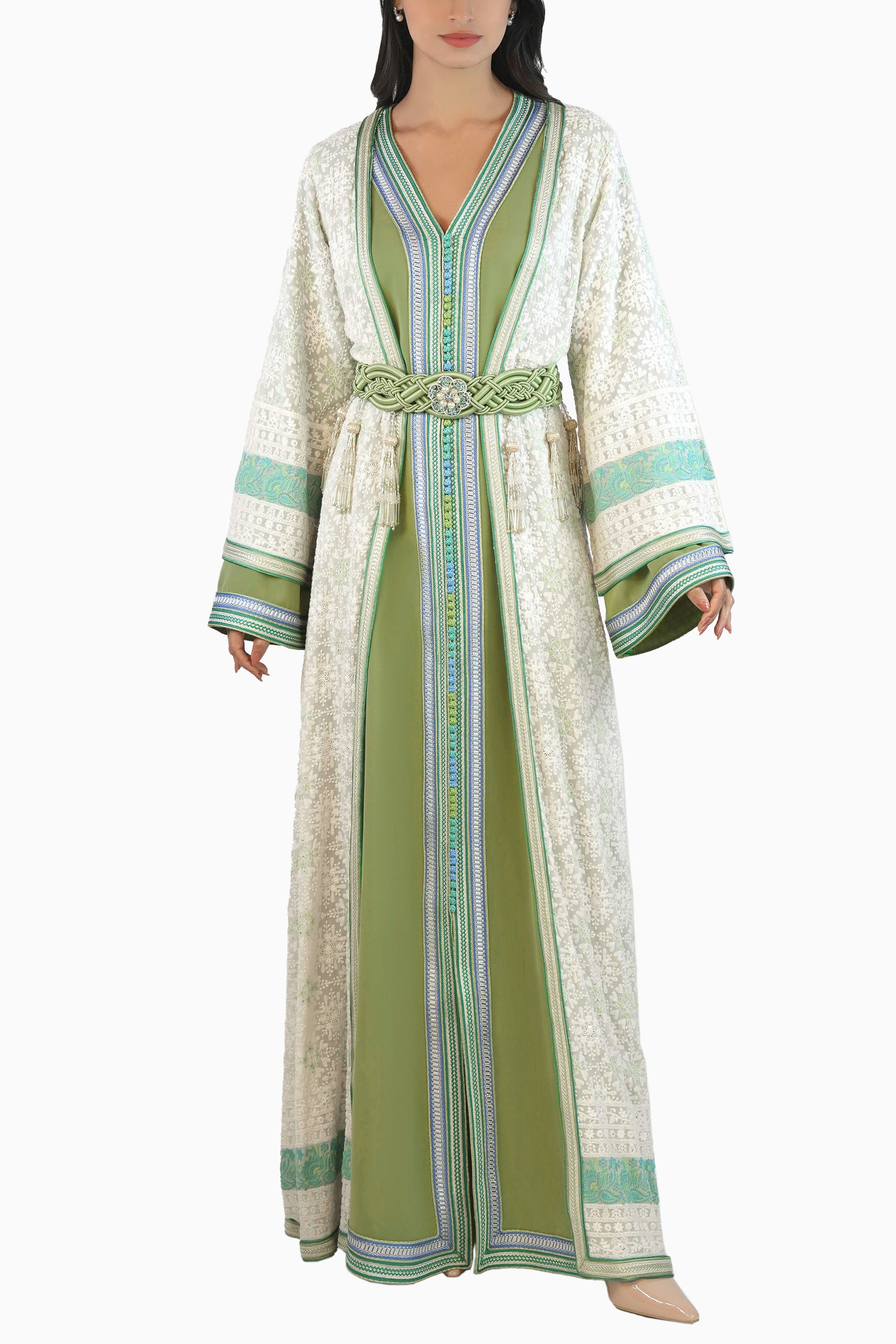 Ikram - Embellished Moroccan Inspired Kaftan Dress Set