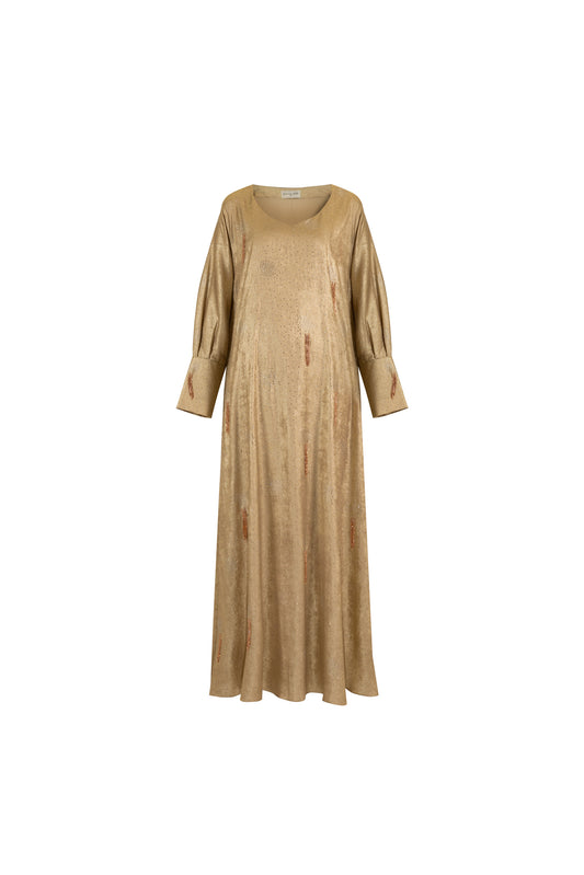 Liatris Sand Dress in Glittered Silk