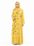 Lina Canary Yellow – Wrap-Around Abaya