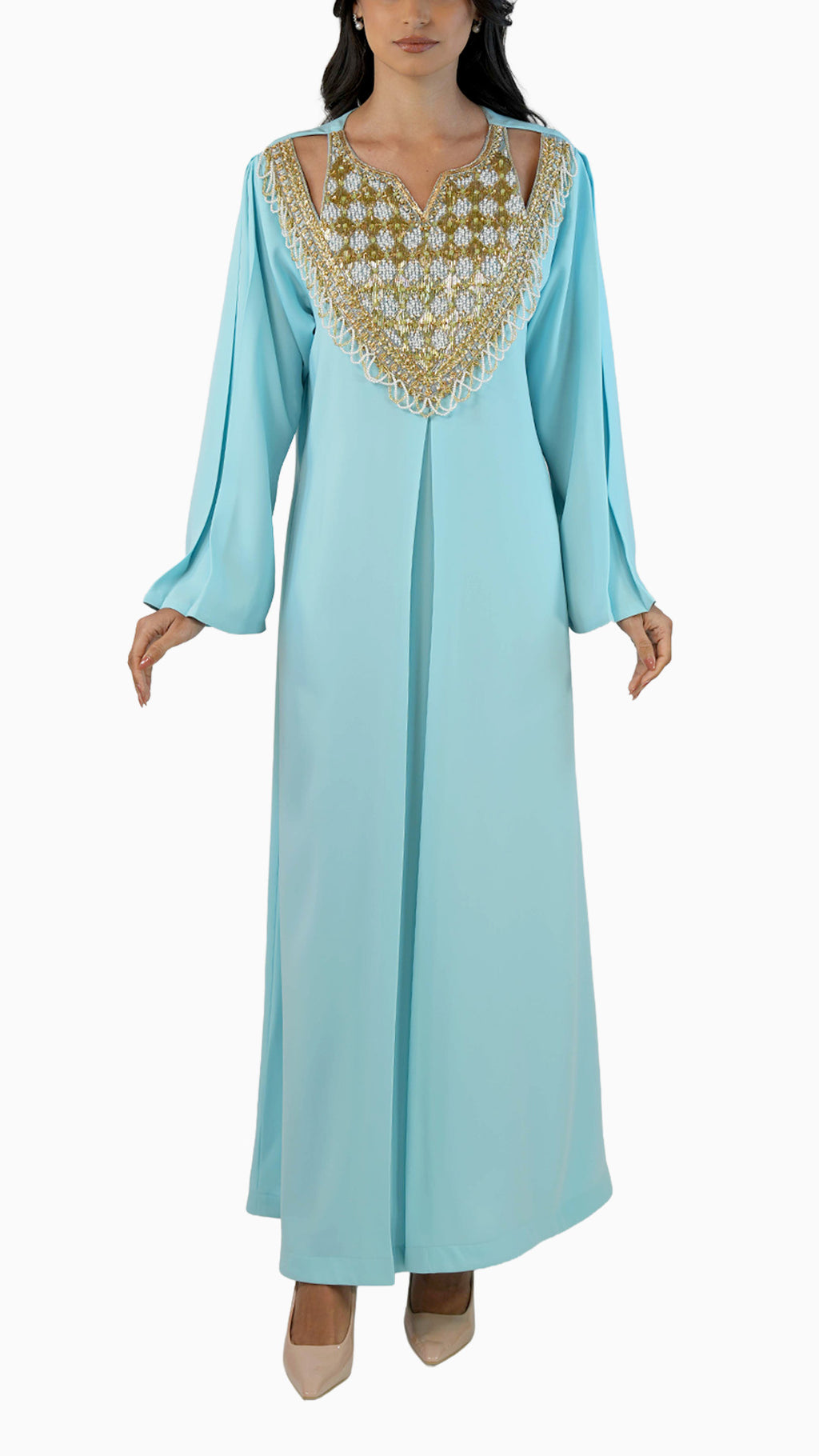 Salam Turquoise - Embroidered Modern Kaftan