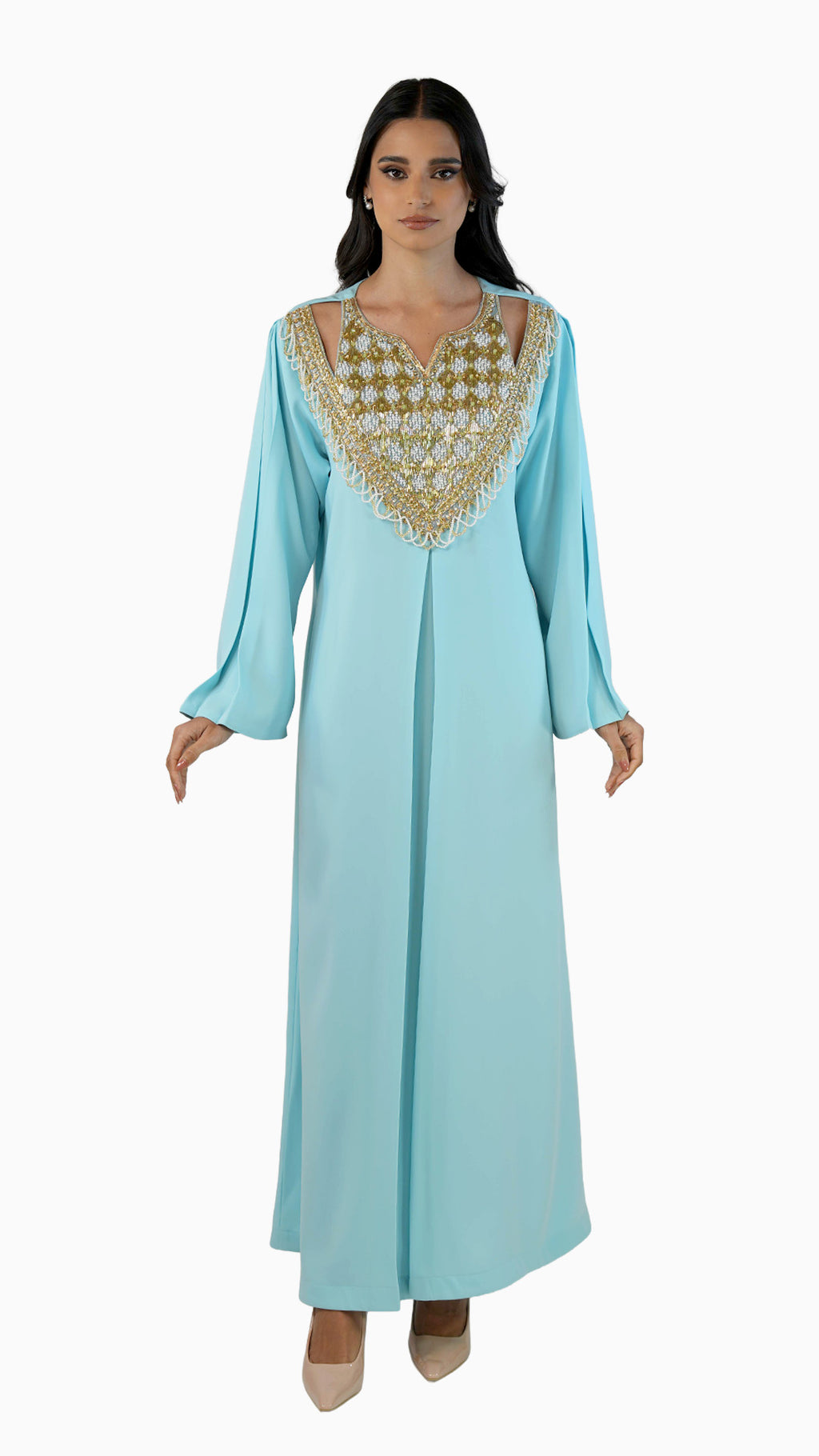 Salam Turquoise - Embroidered Modern Kaftan