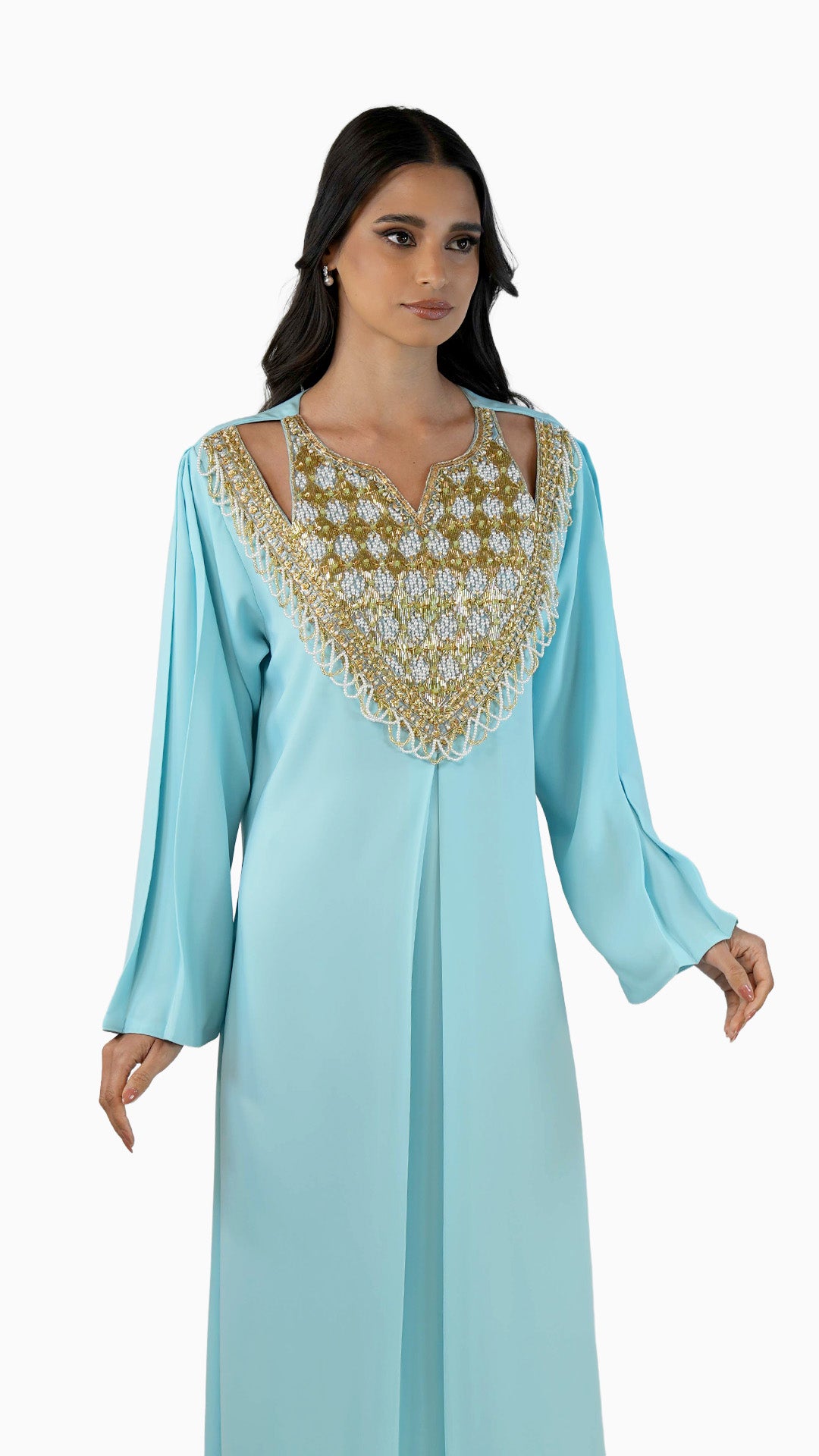 Salam Turquoise - Embroidered Modern Kaftan