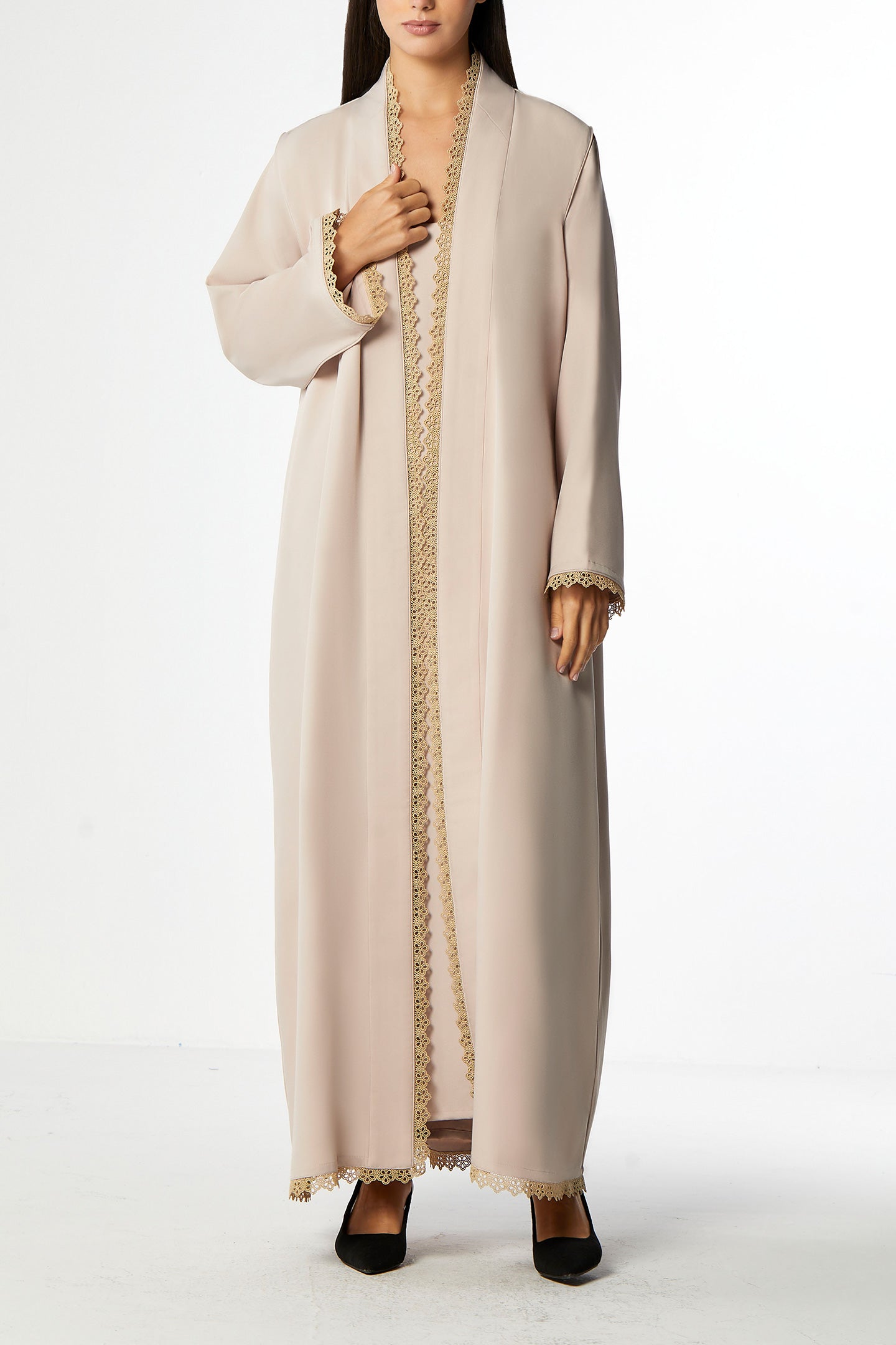 Azure Abaya Set in Crepe Silk