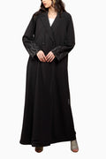 Aya Wave - Crepe Fabric with Sleeve Waves Embroidery Abaya