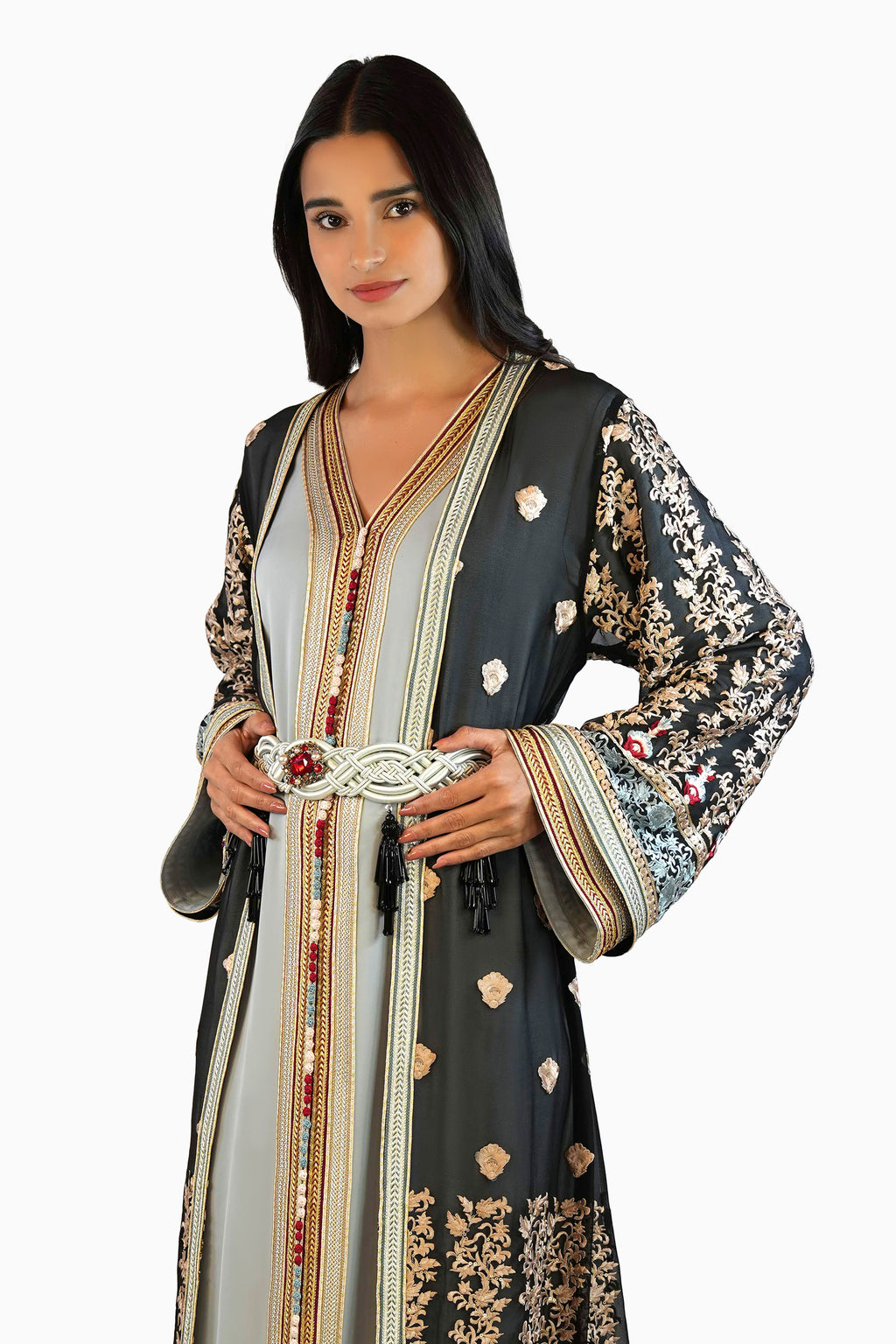 Aziza - Embellished Moroccan Inspired Kaftan Dress Set