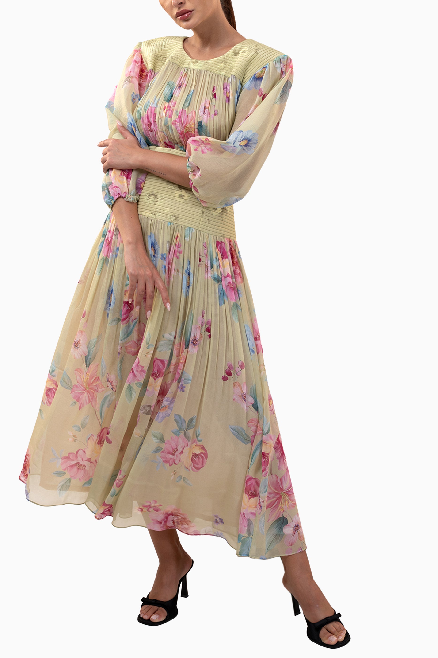 Calla Mint - Floral Print Dress