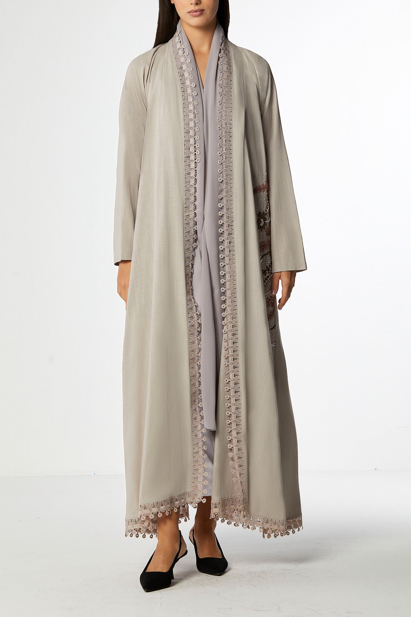 Ecru Abaya in Linen