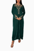 Hadiqa Green- Velvet Midnight Embroidery Floral Dress