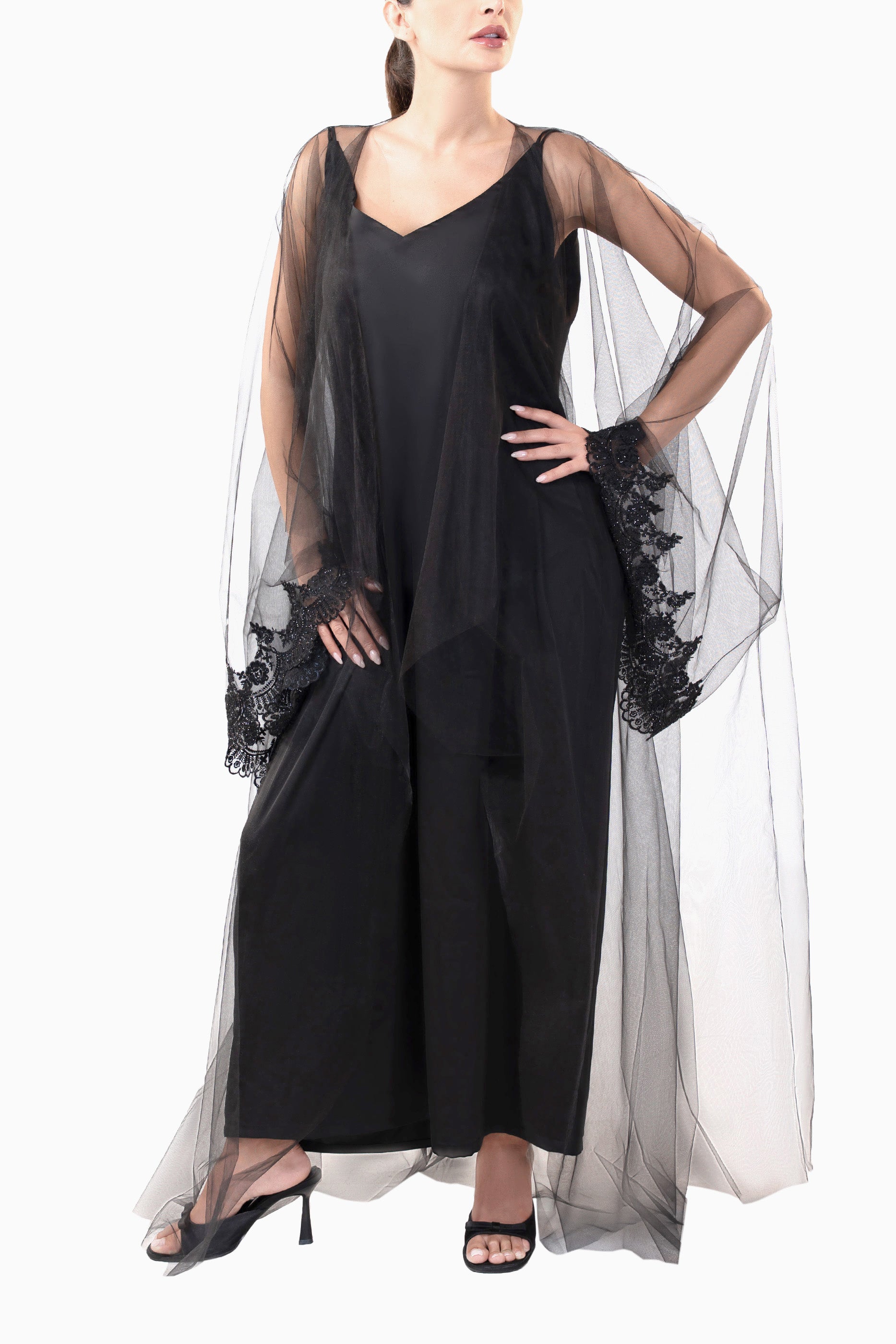 Lucia Tar - Sheer Organza Occasion Abaya