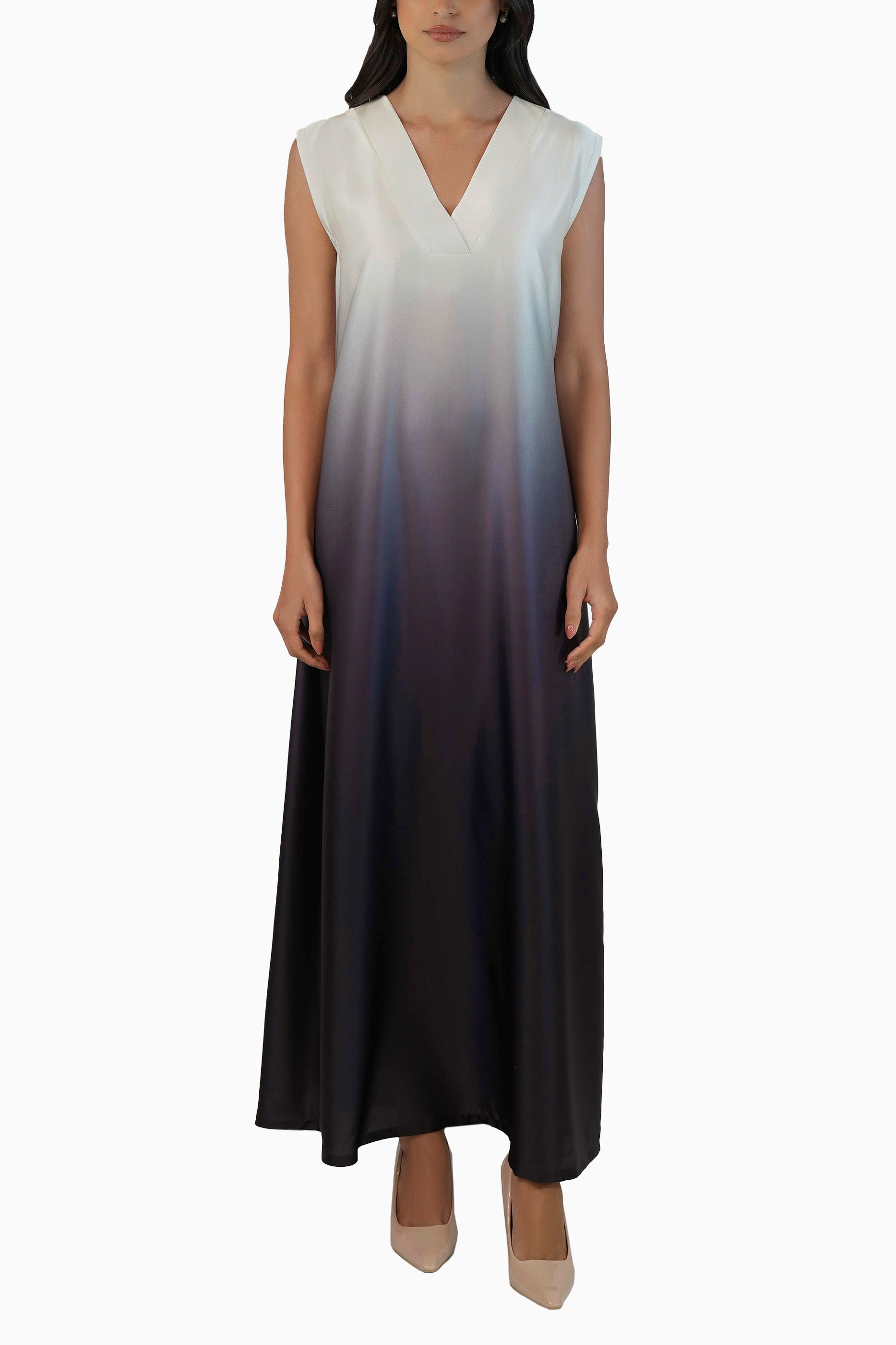 Lilacream - Printed Ombre Abaya Set