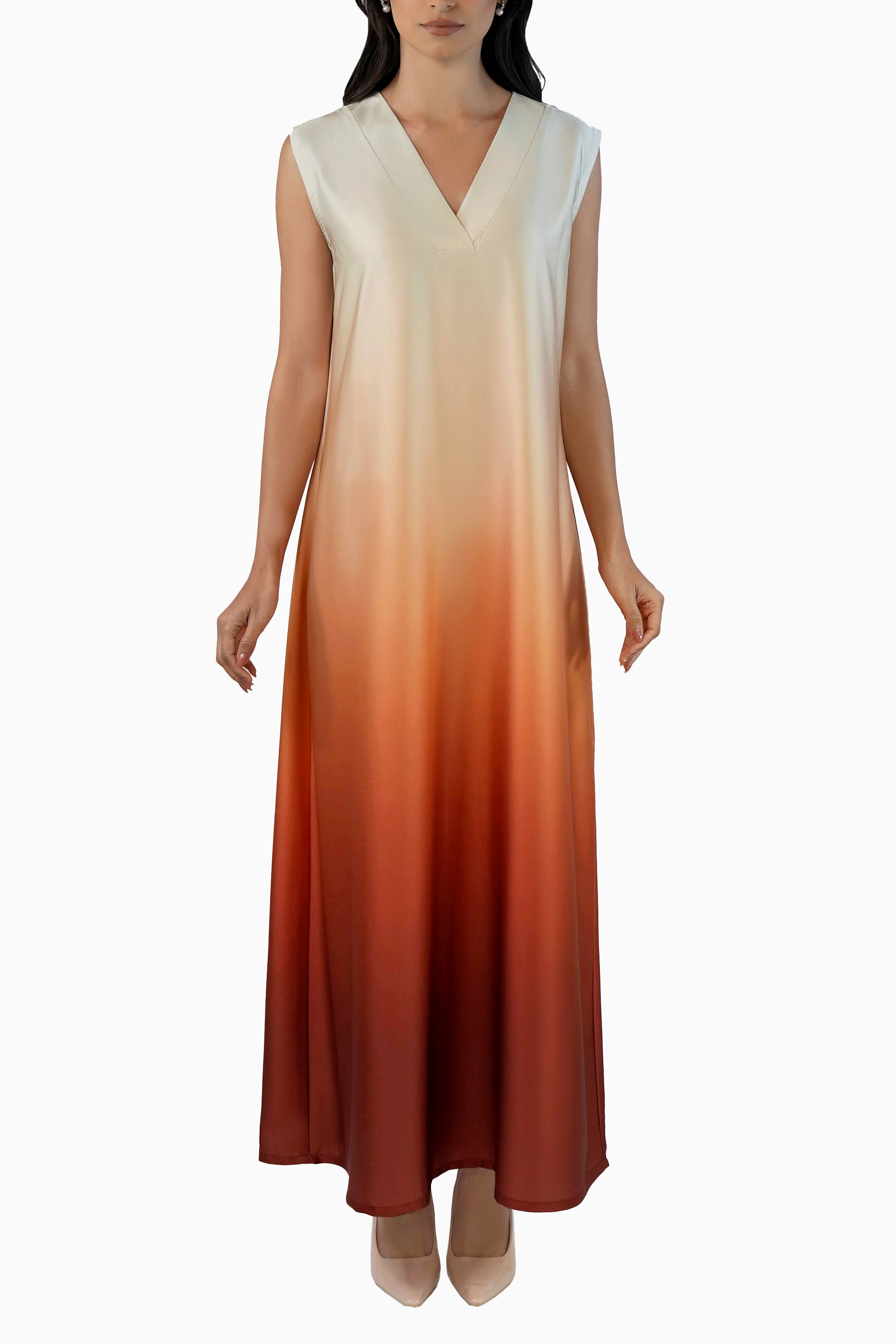 Sandleaf  - Printed Ombre Abaya Set