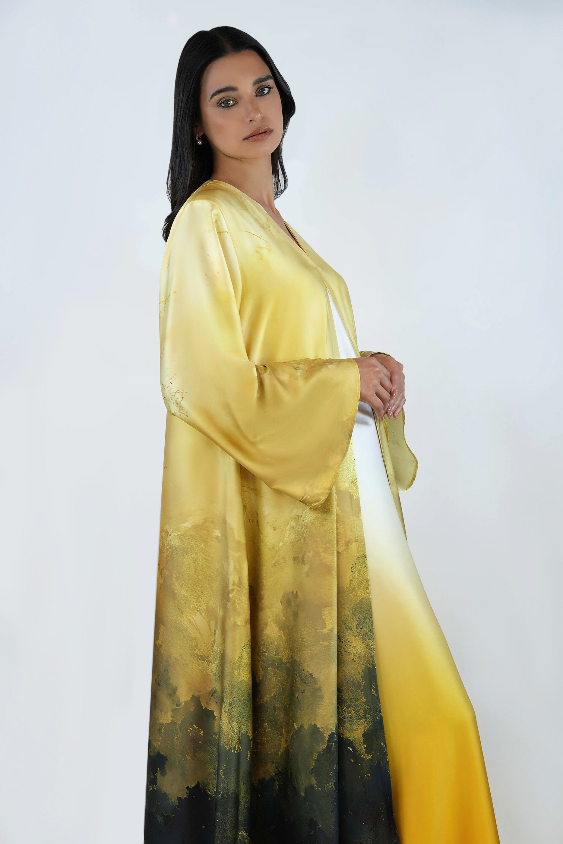 Lilacream - Printed Ombre Abaya Set