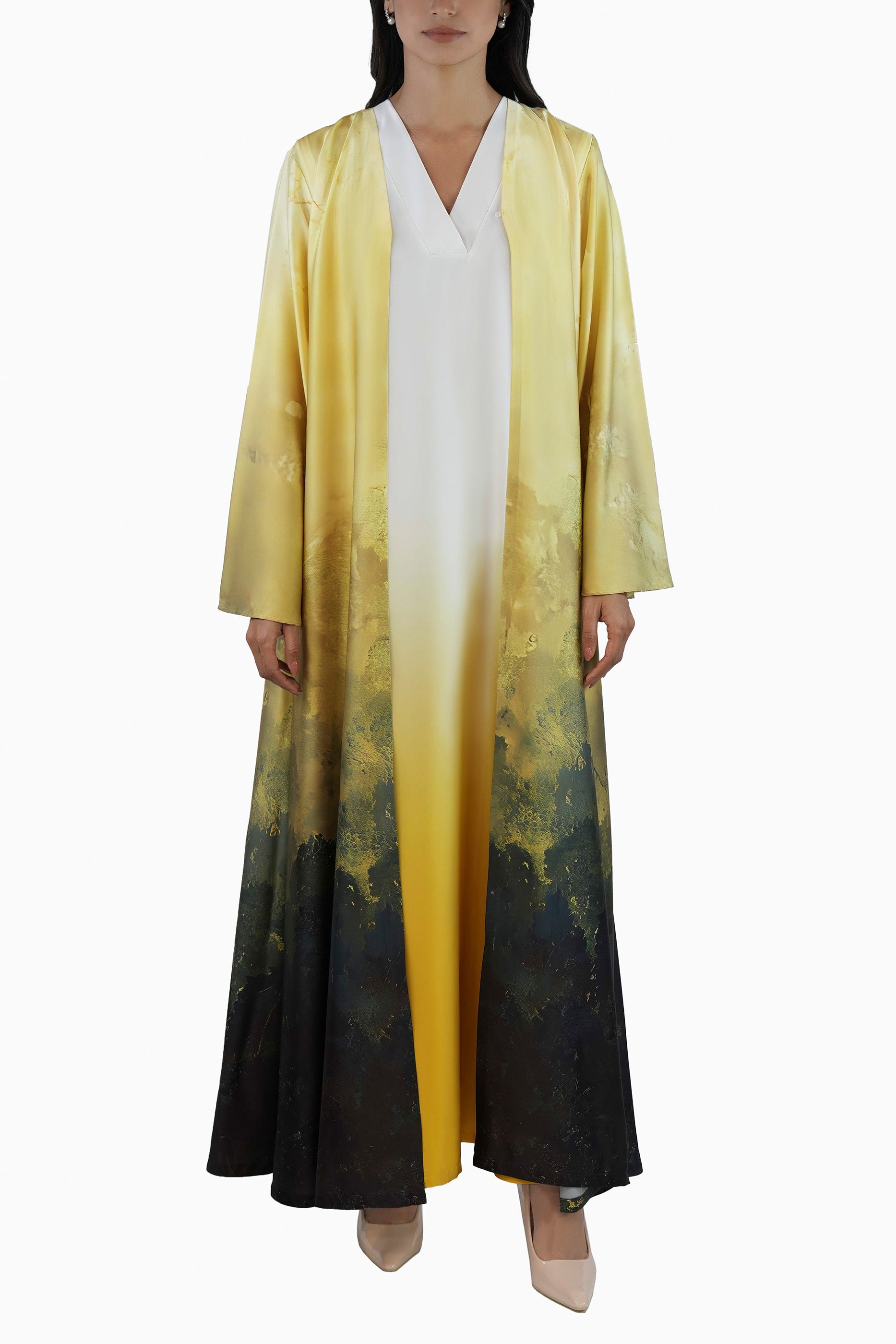 Solara  - Printed Ombre Abaya Set
