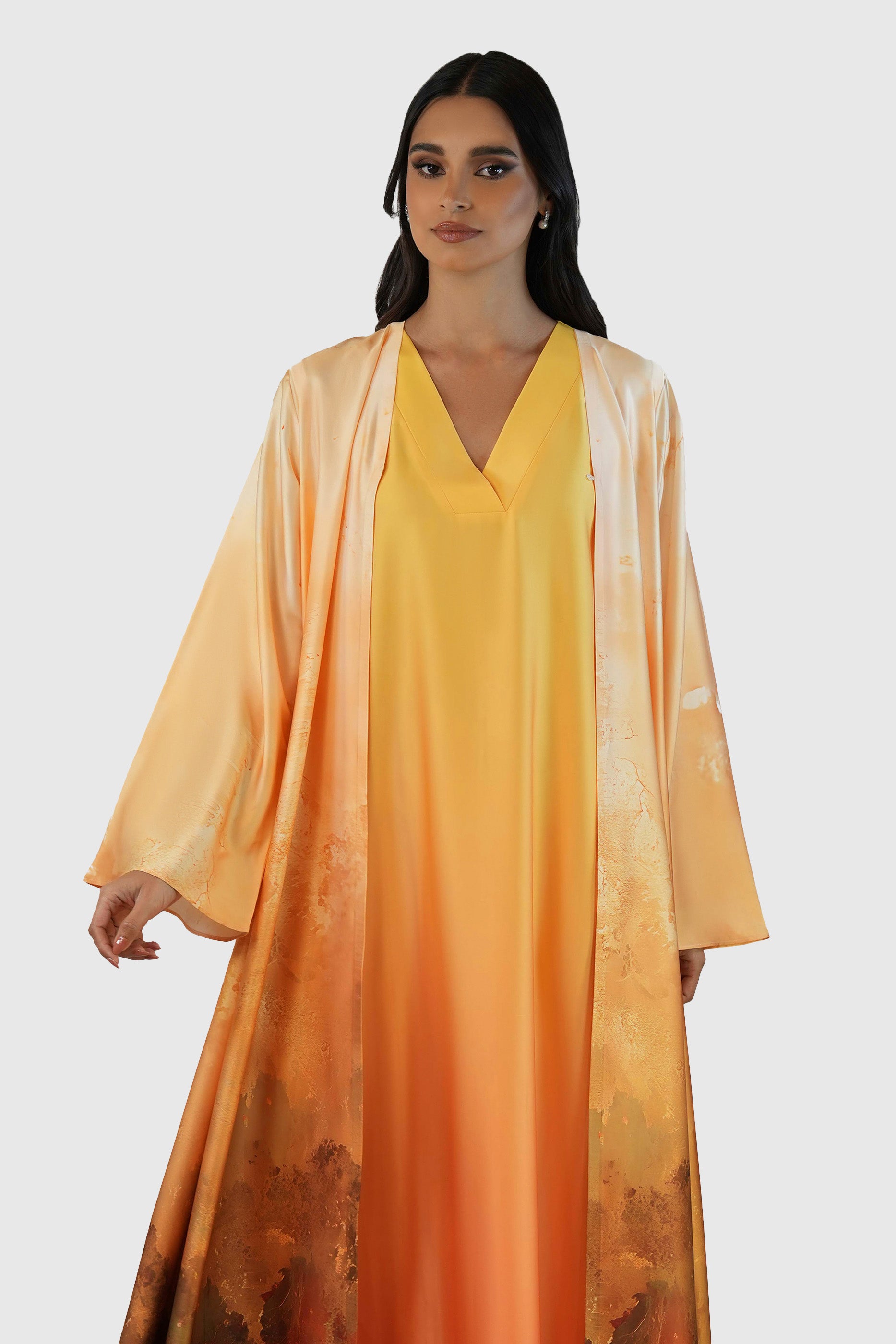 Lilacream - Printed Ombre Abaya Set