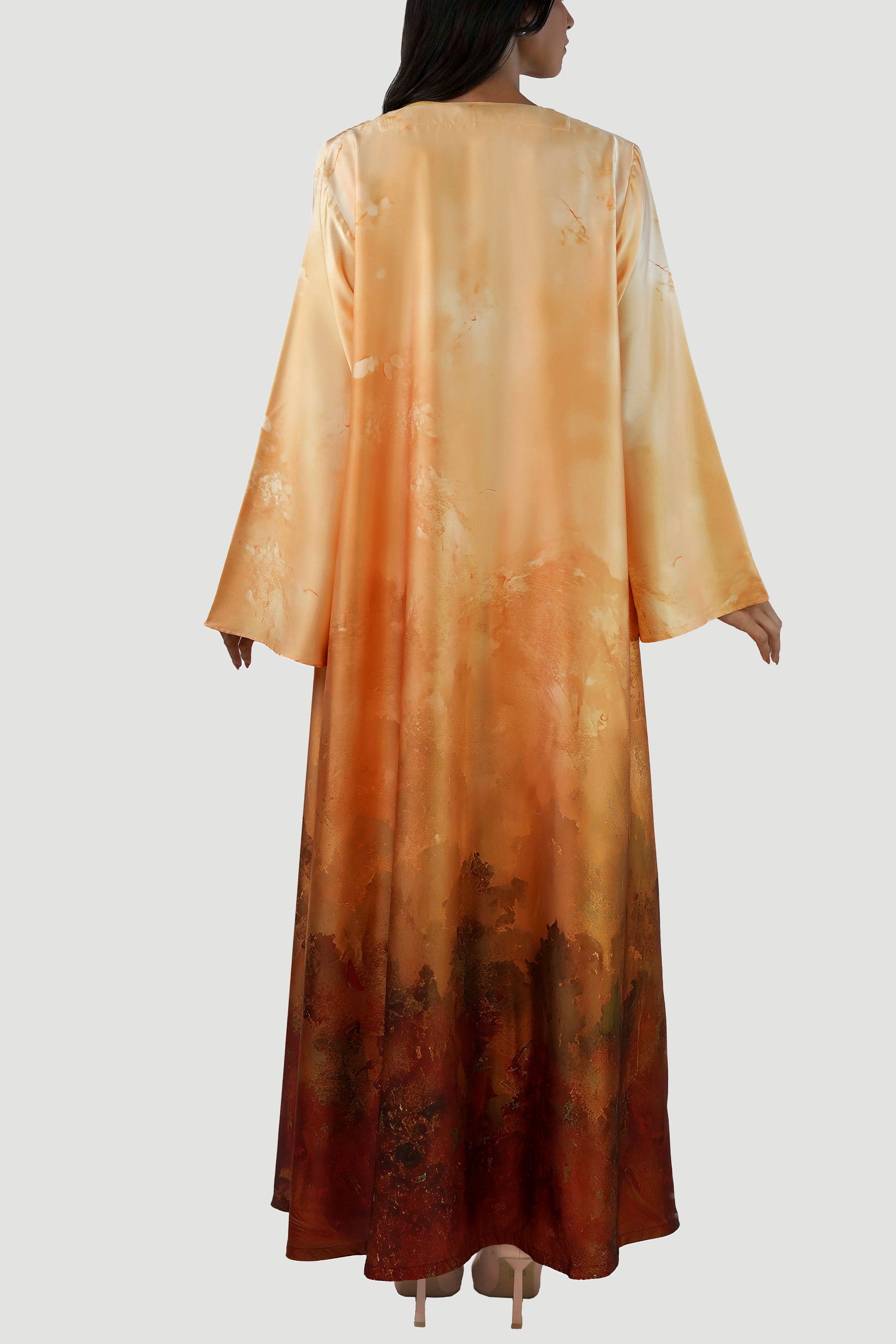 Solarush  - Printed Ombre Abaya Set