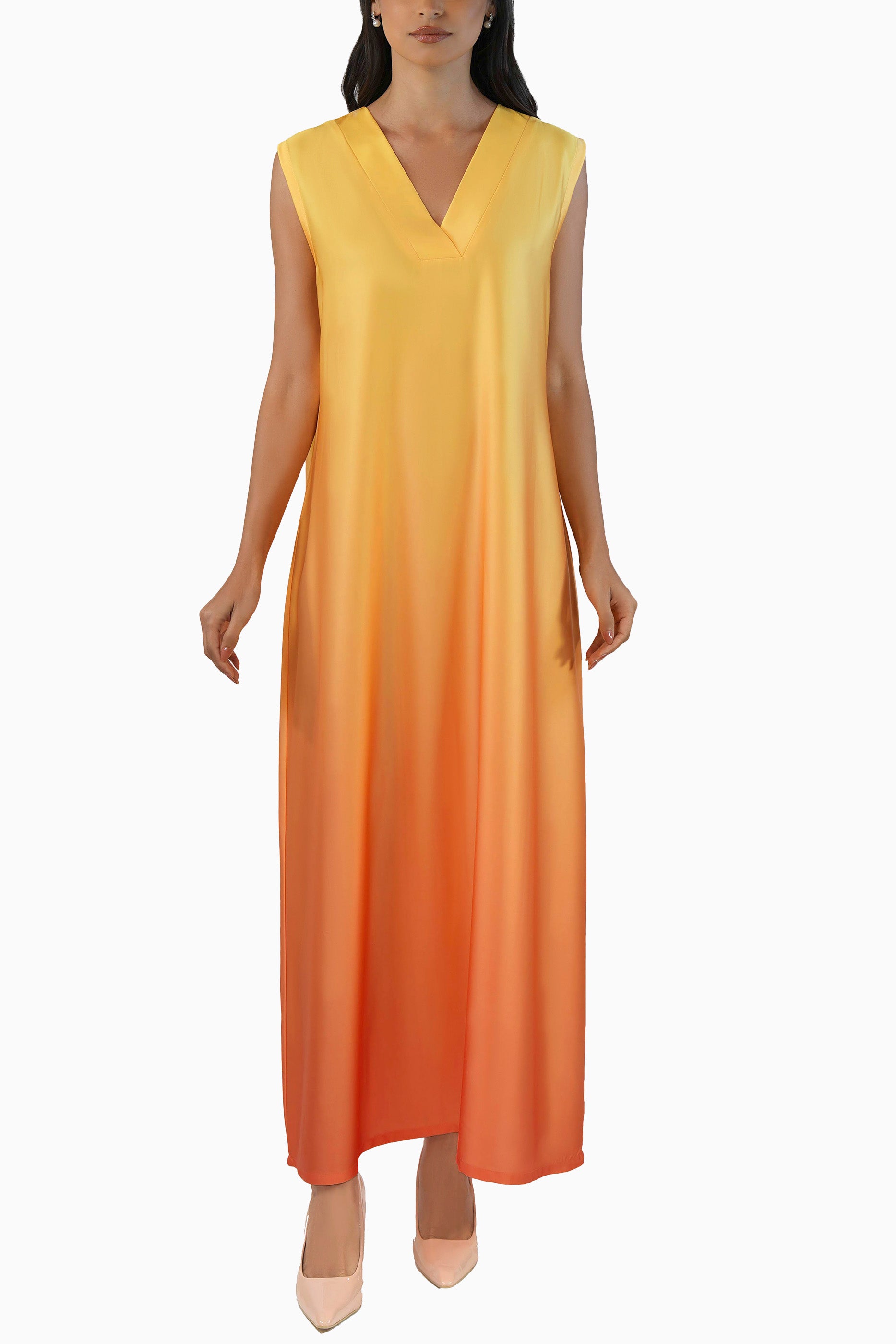 Solarush  - Printed Ombre Abaya Set