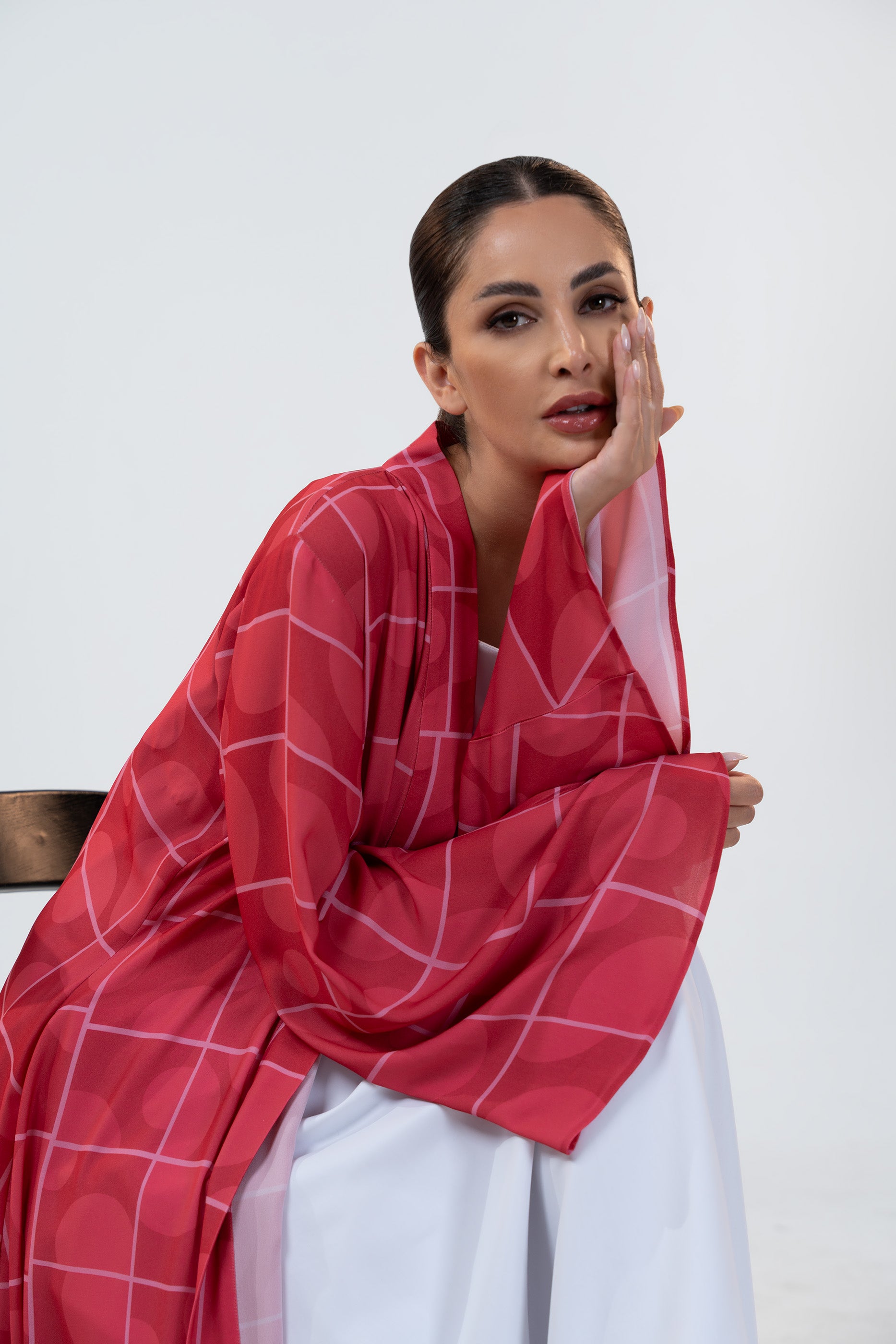 Orb Ruby - Geometric Printed Abaya