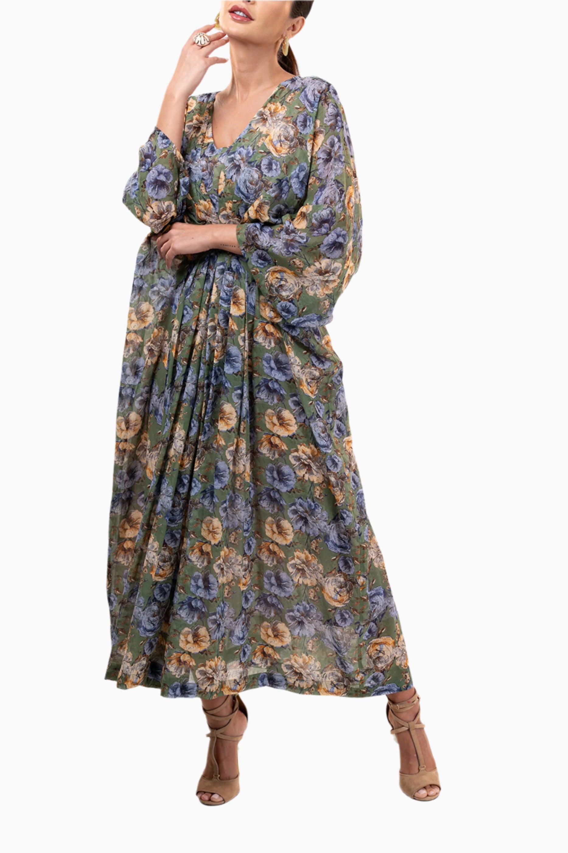 Rua Aqua- Floral Print Dress