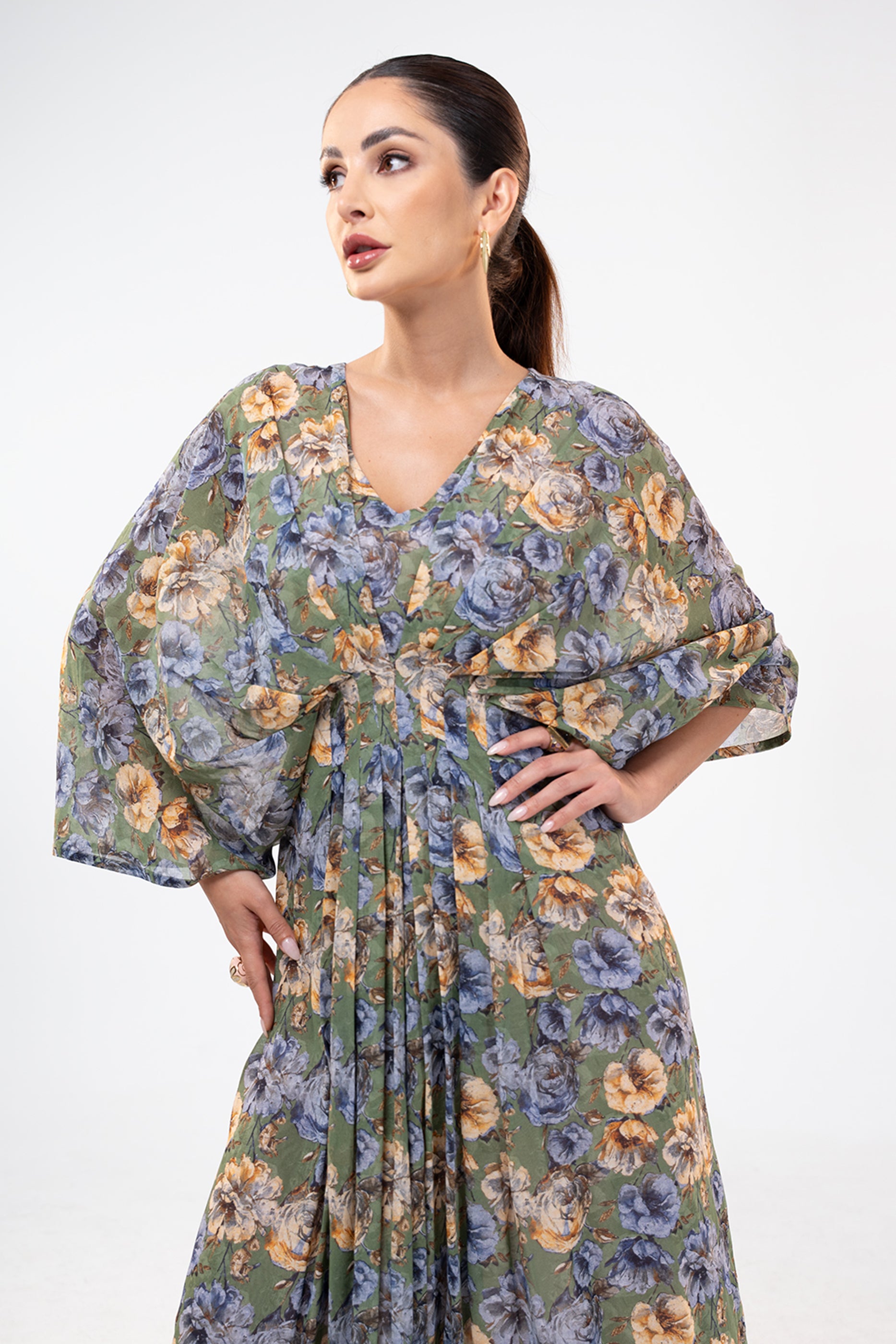 Rua Aqua- Floral Print Dress