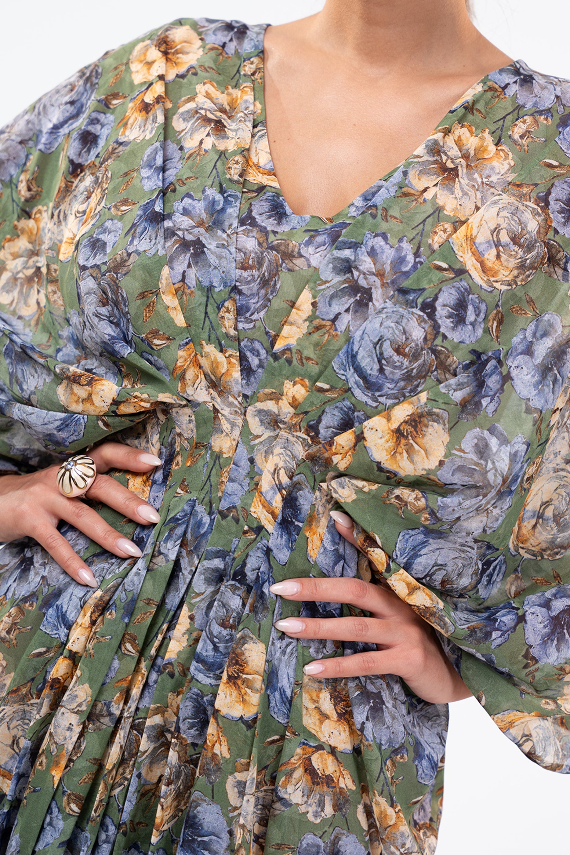 Rua Aqua- Floral Print Dress