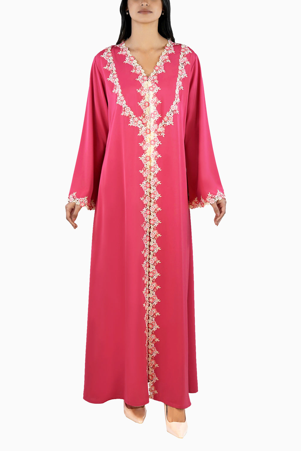 Sabah Peony- Floral Lace Abaya Set