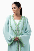 Sabah Azure - Floral Lace Abaya Set