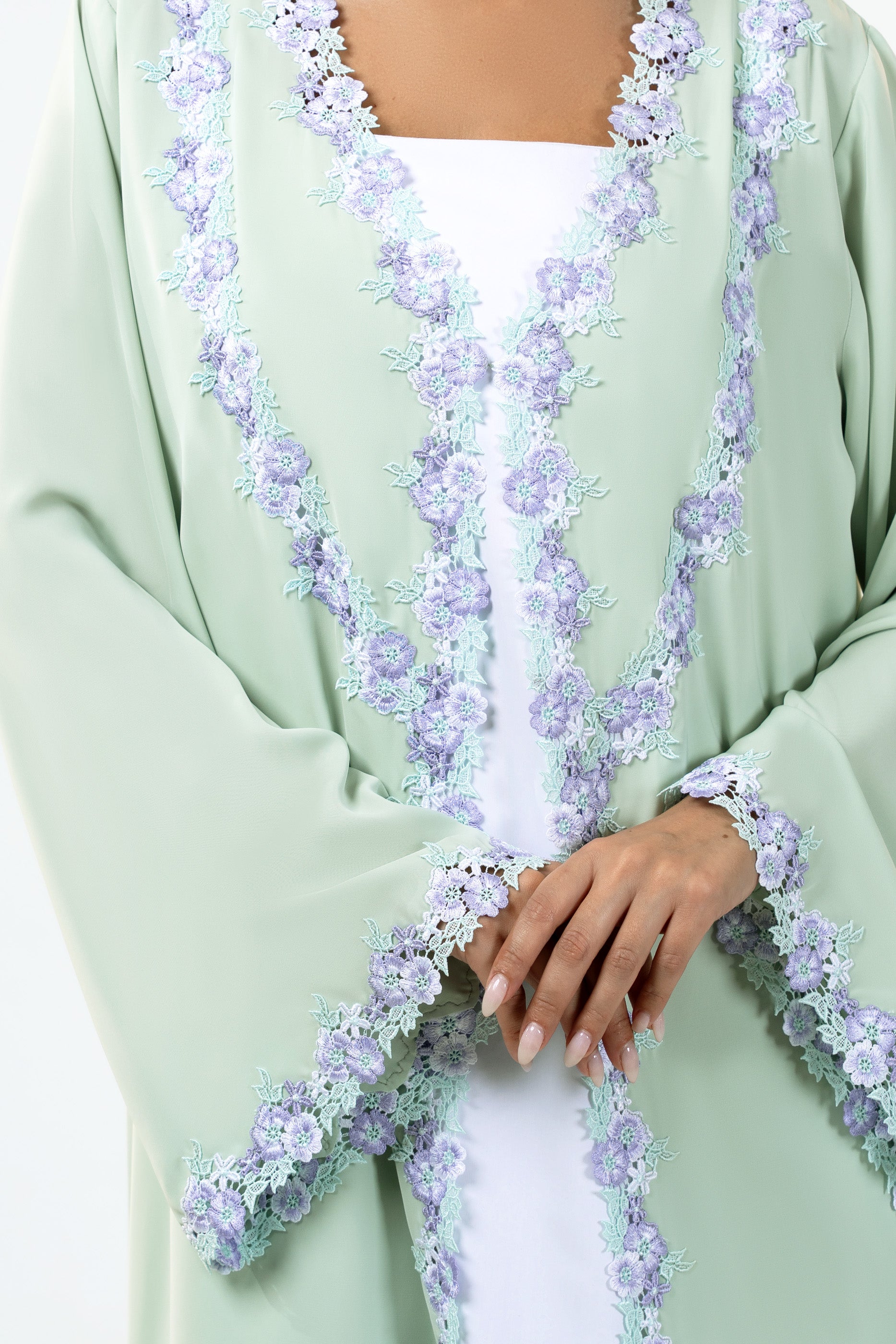 Sabah Willow- Floral Lace Abaya Set