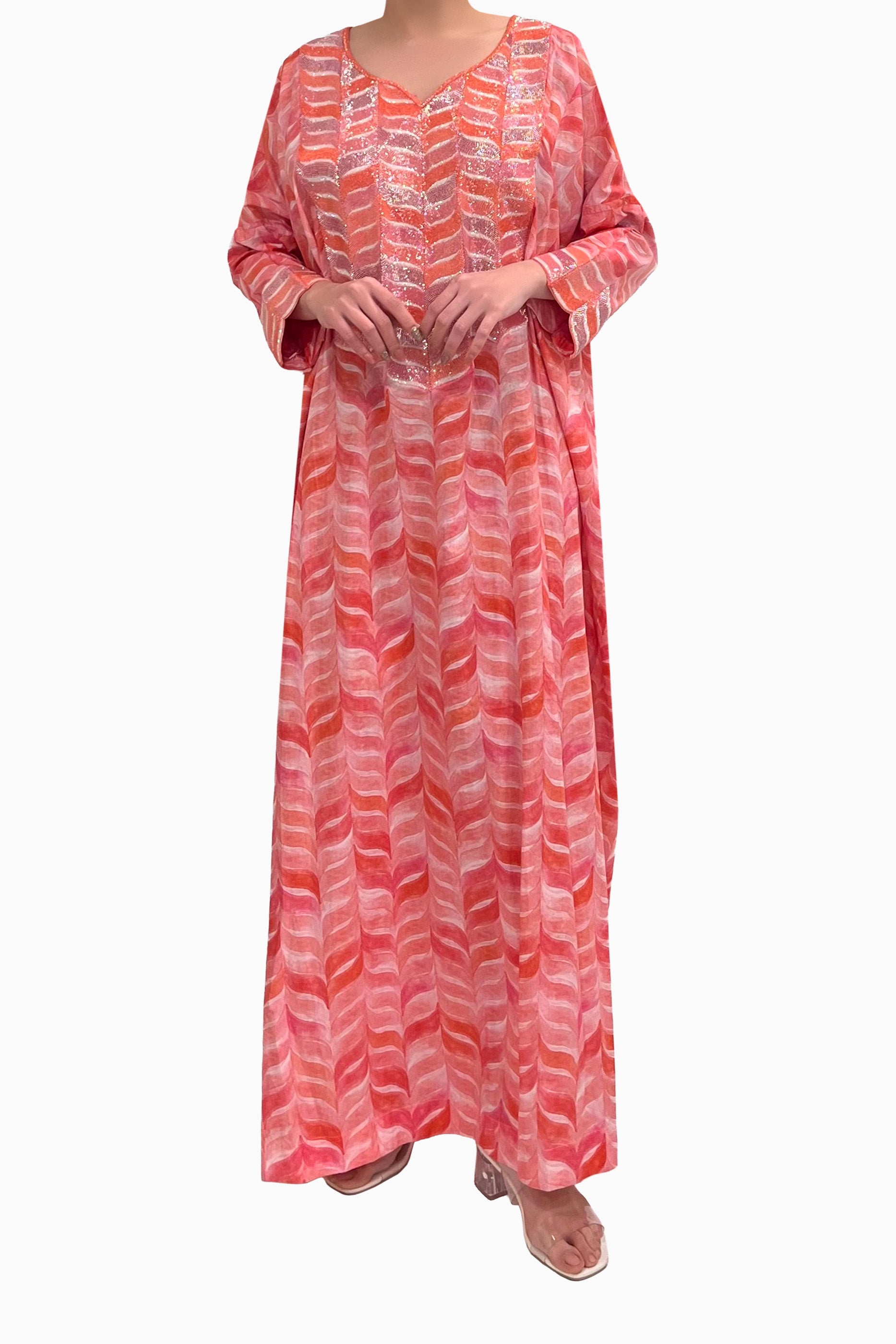 Sarah Kaftan - Printed Embroidery Dress