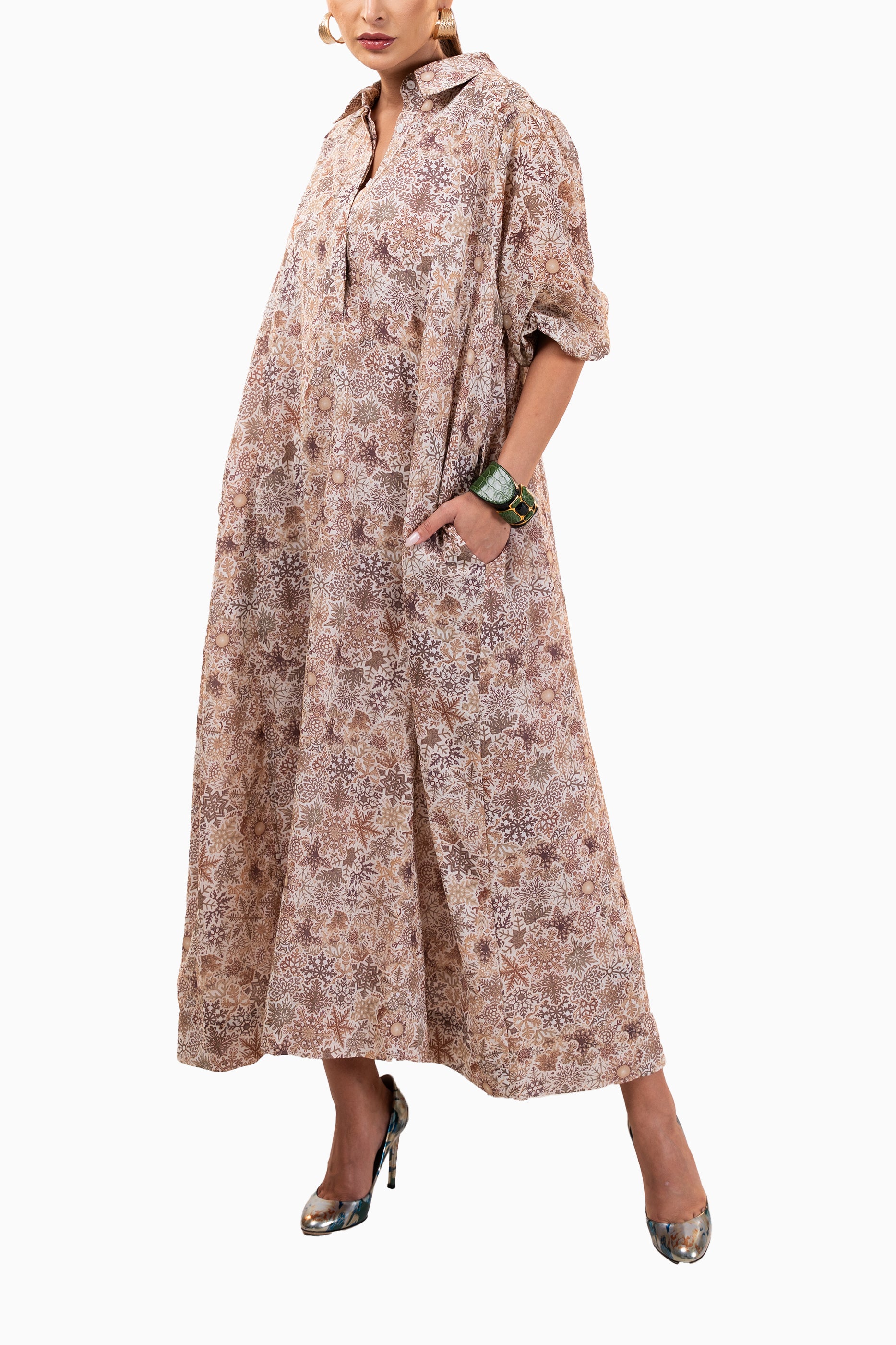 Tansy Sand - Floral Print Dress