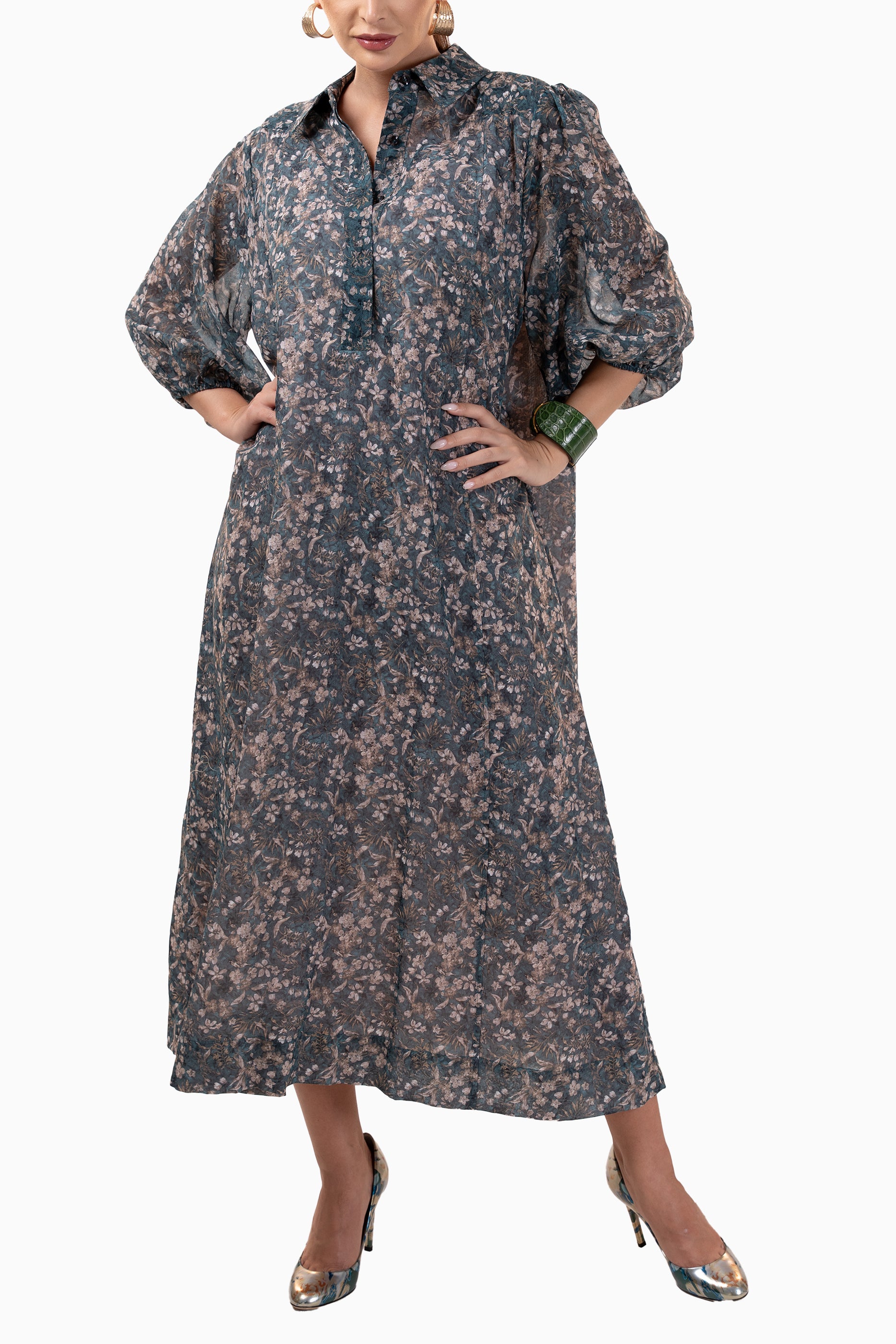 Tansy Sky - Floral Print Dress