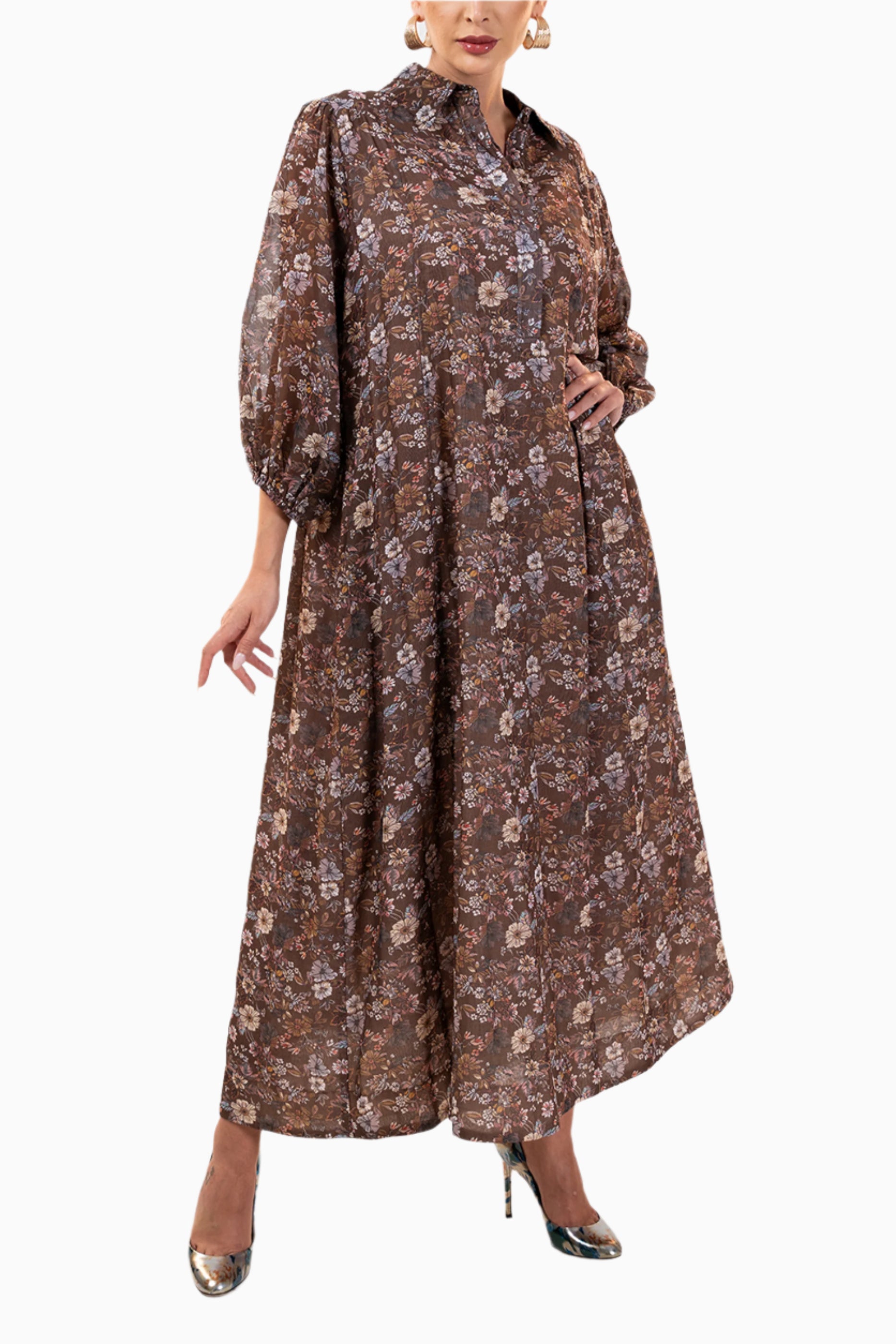 Tansy Burnt - Floral Print Dress