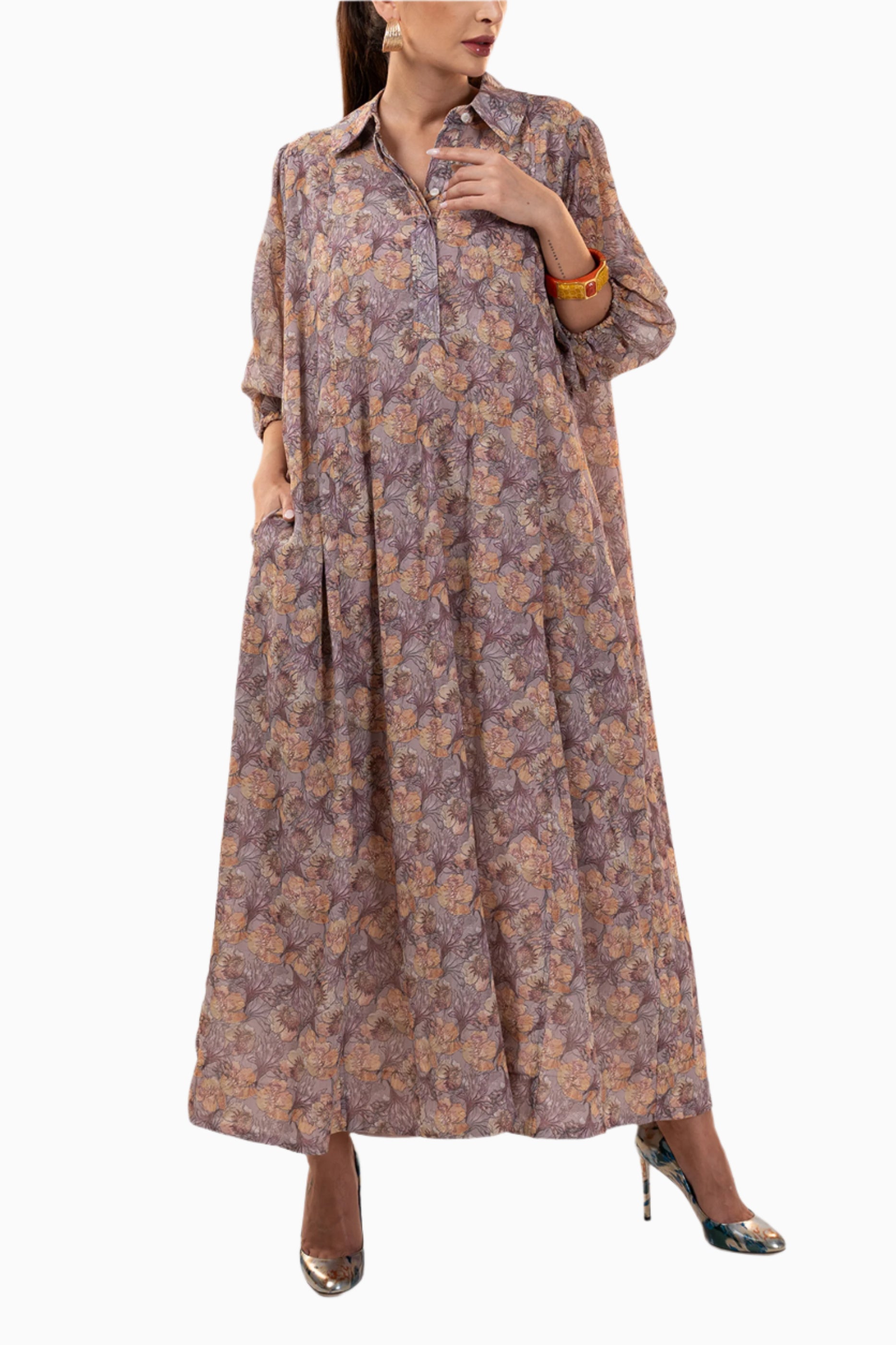 Tansy Plum - Floral Print Dress