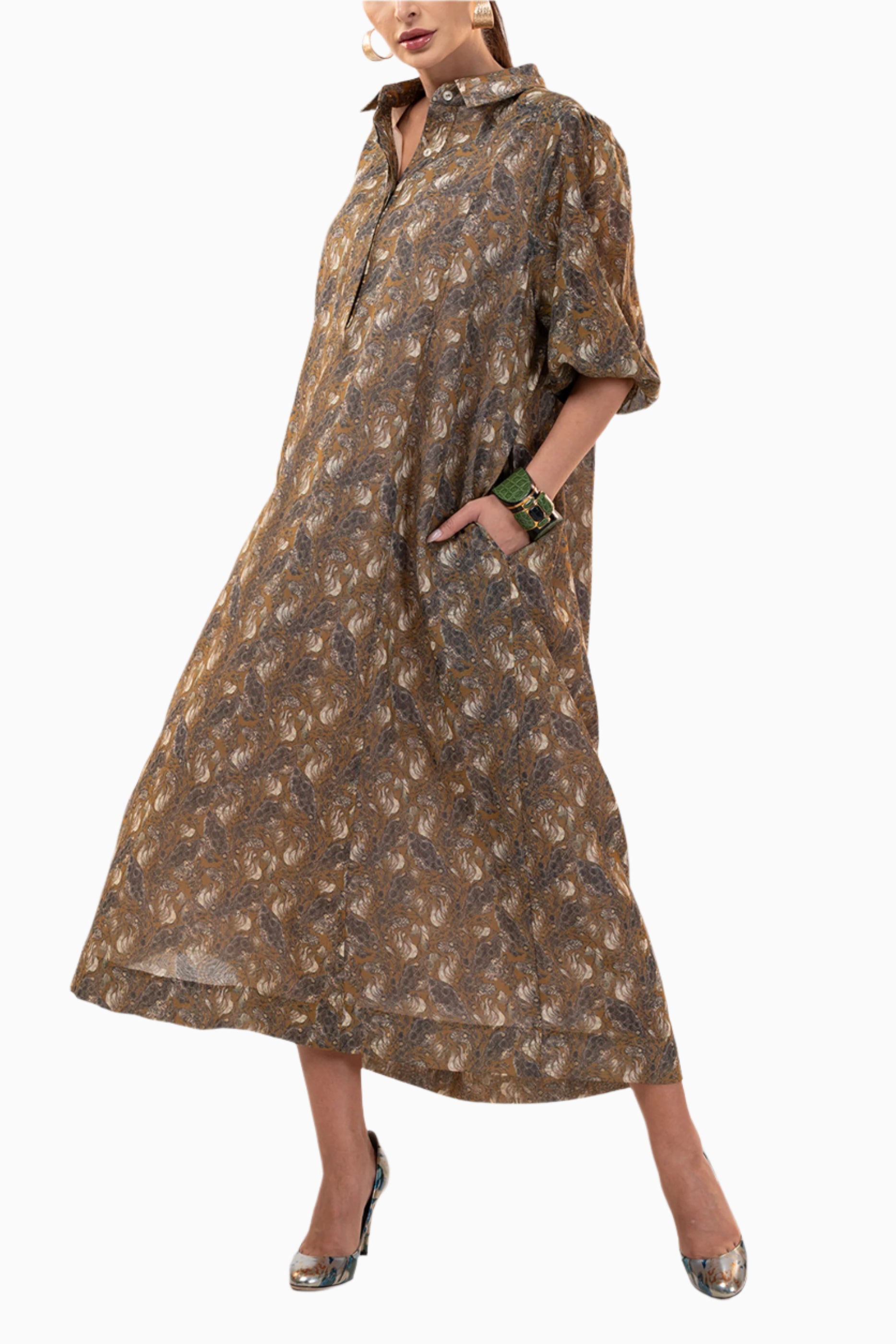 Tansy Sage - Floral Print Dress