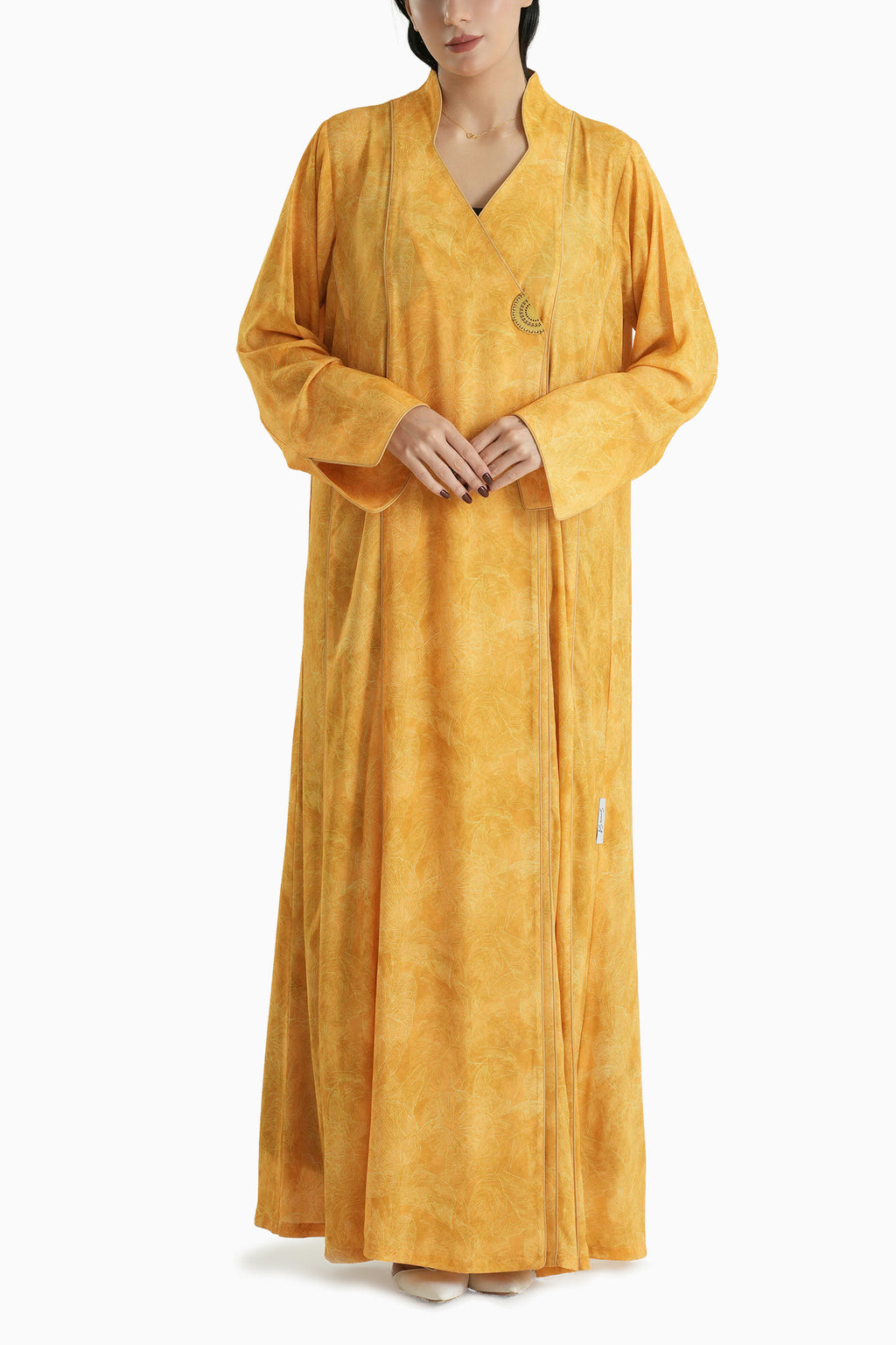 Visteria Sun - Mandarin Collar Printed Abaya